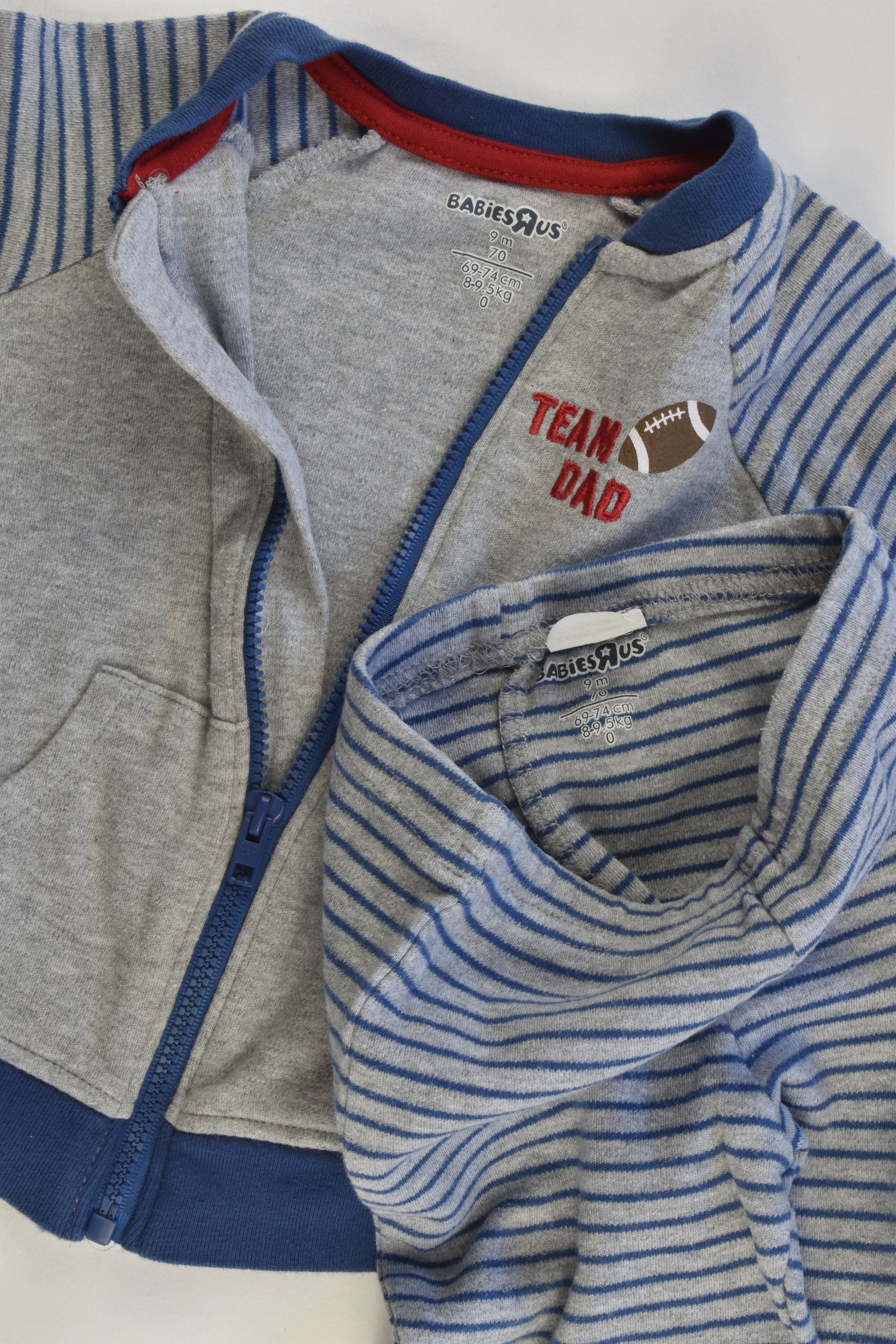 BabiesRus Size 9 months (Smallish sizing, more like 00) "Team Dad" Set