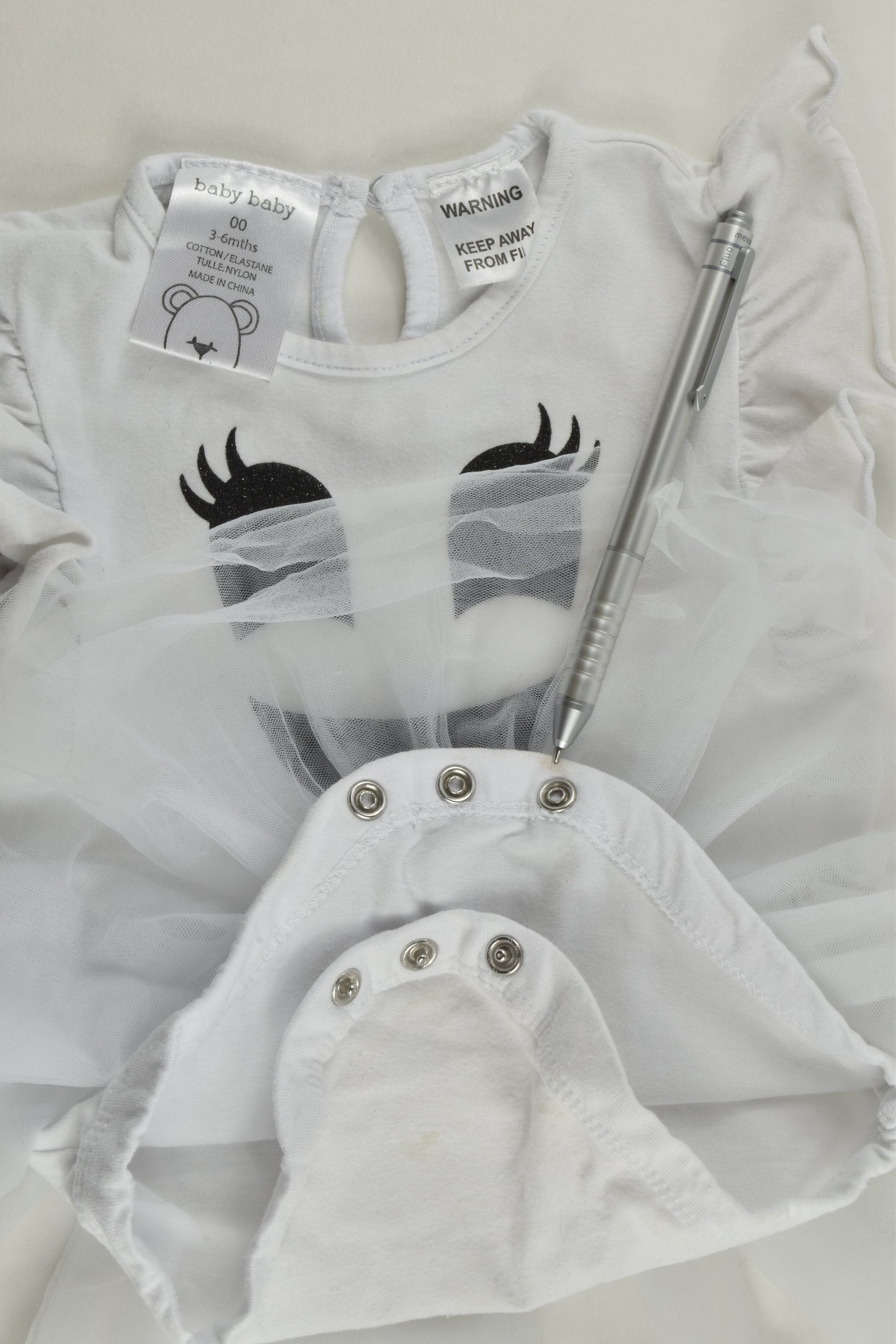 Baby Baby Size 00 Ghost Tulle Bodysuit