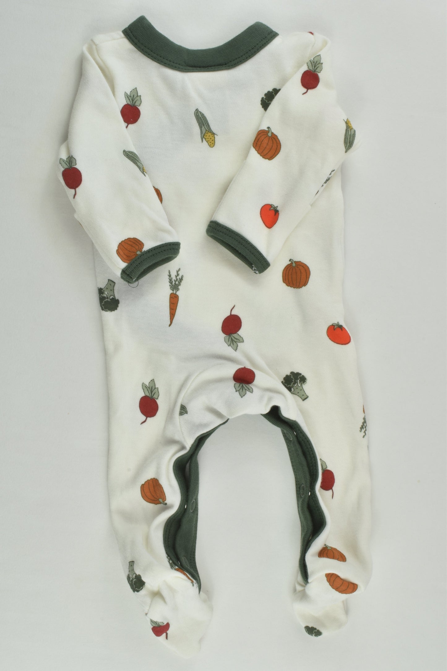 Baby Berry Organic Size 0000 Veggies Footed Romper
