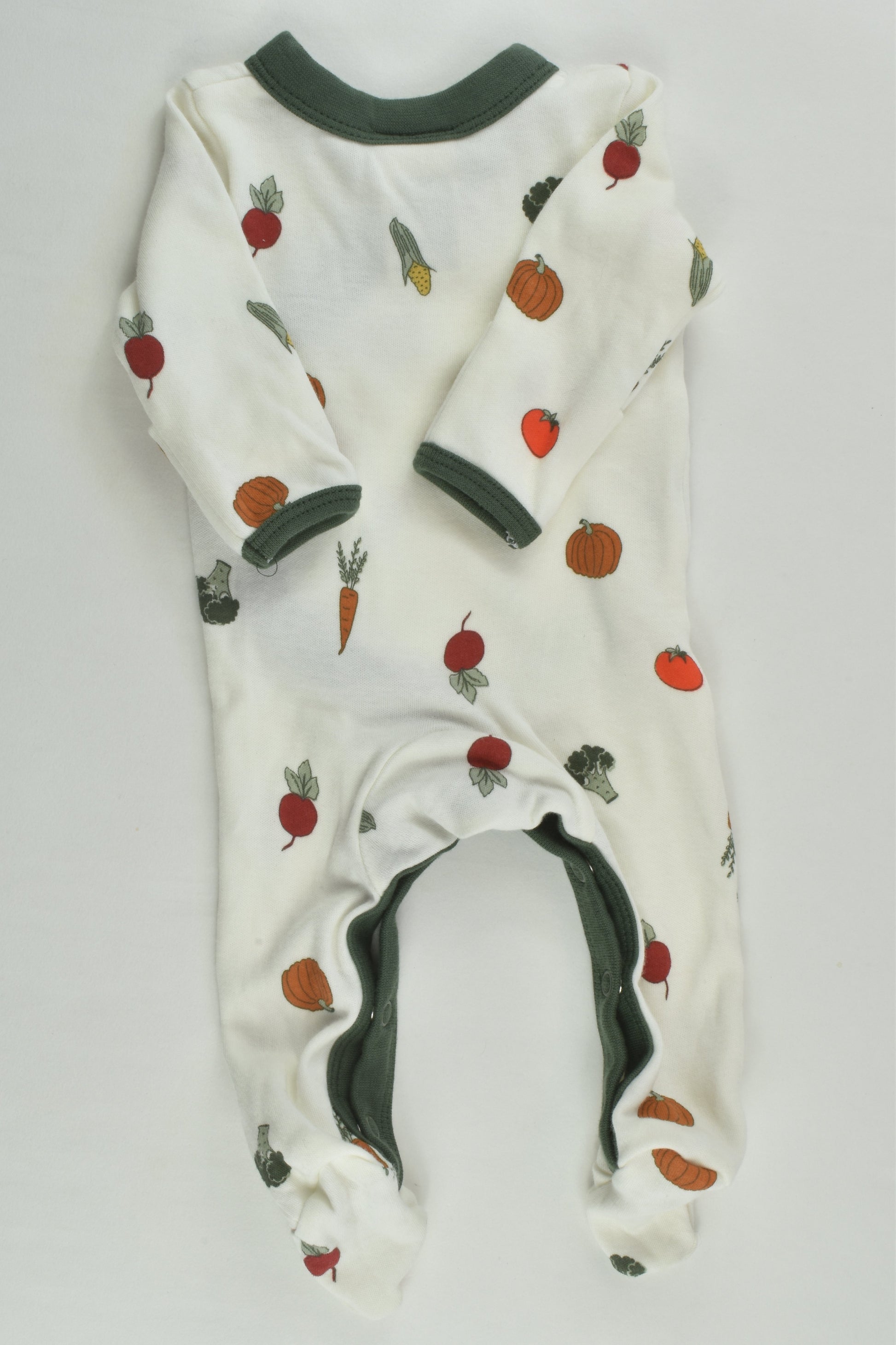 Baby Berry Organic Size 0000 Veggies Footed Romper