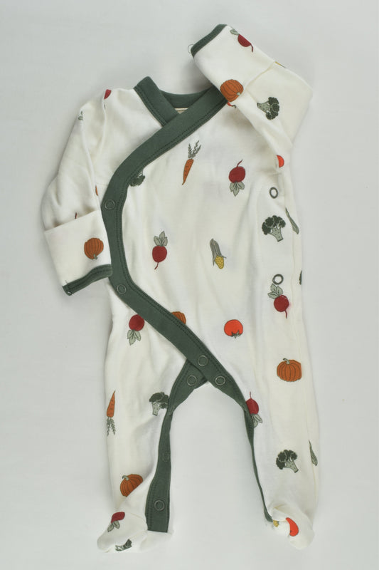 Baby Berry Organic Size 0000 Veggies Footed Romper