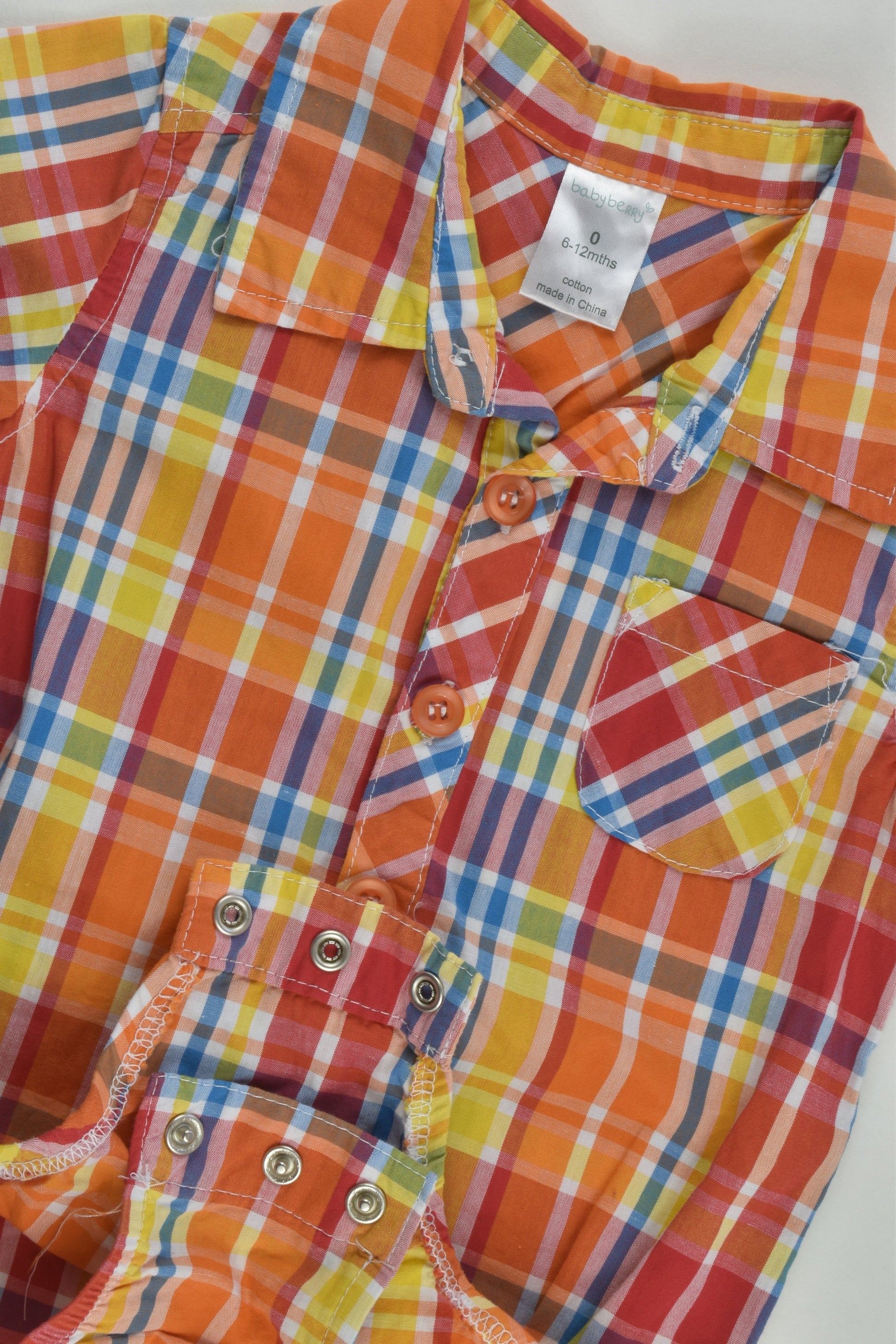Baby Berry Size 0 (6-12 months) Checked Collared Bodysuit