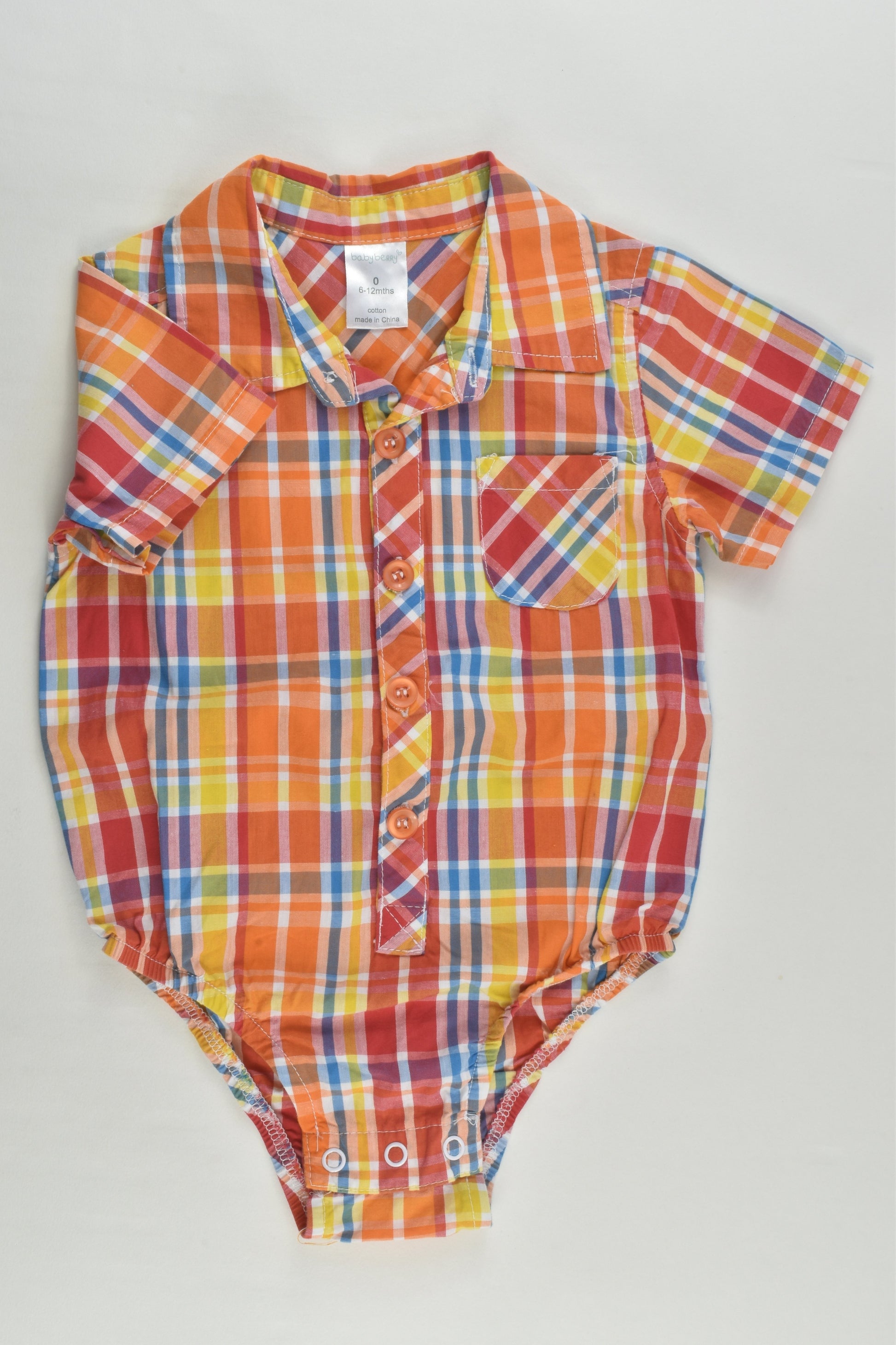 Baby Berry Size 0 (6-12 months) Checked Collared Bodysuit