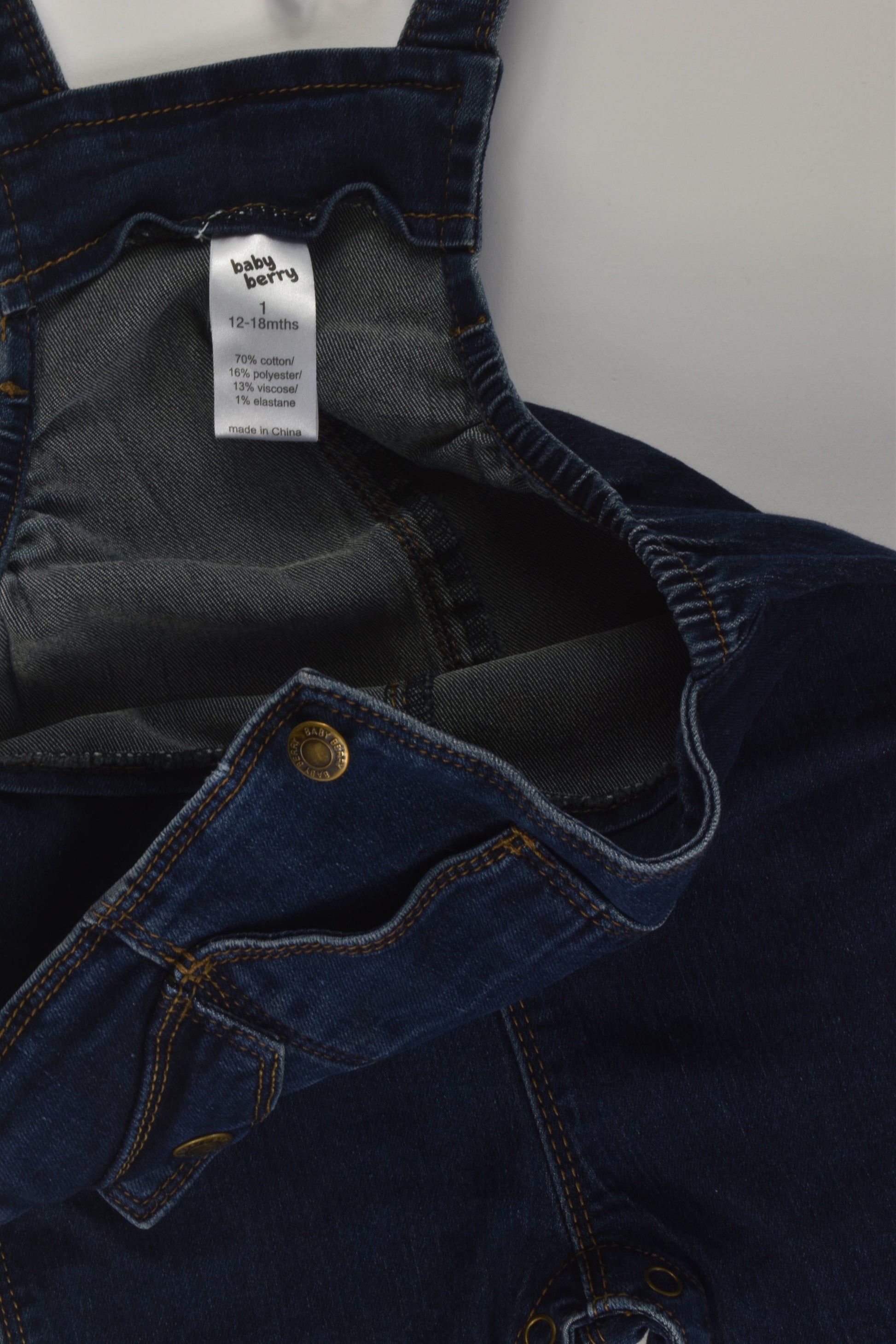 Baby Berry Size 1 Denim Overalls