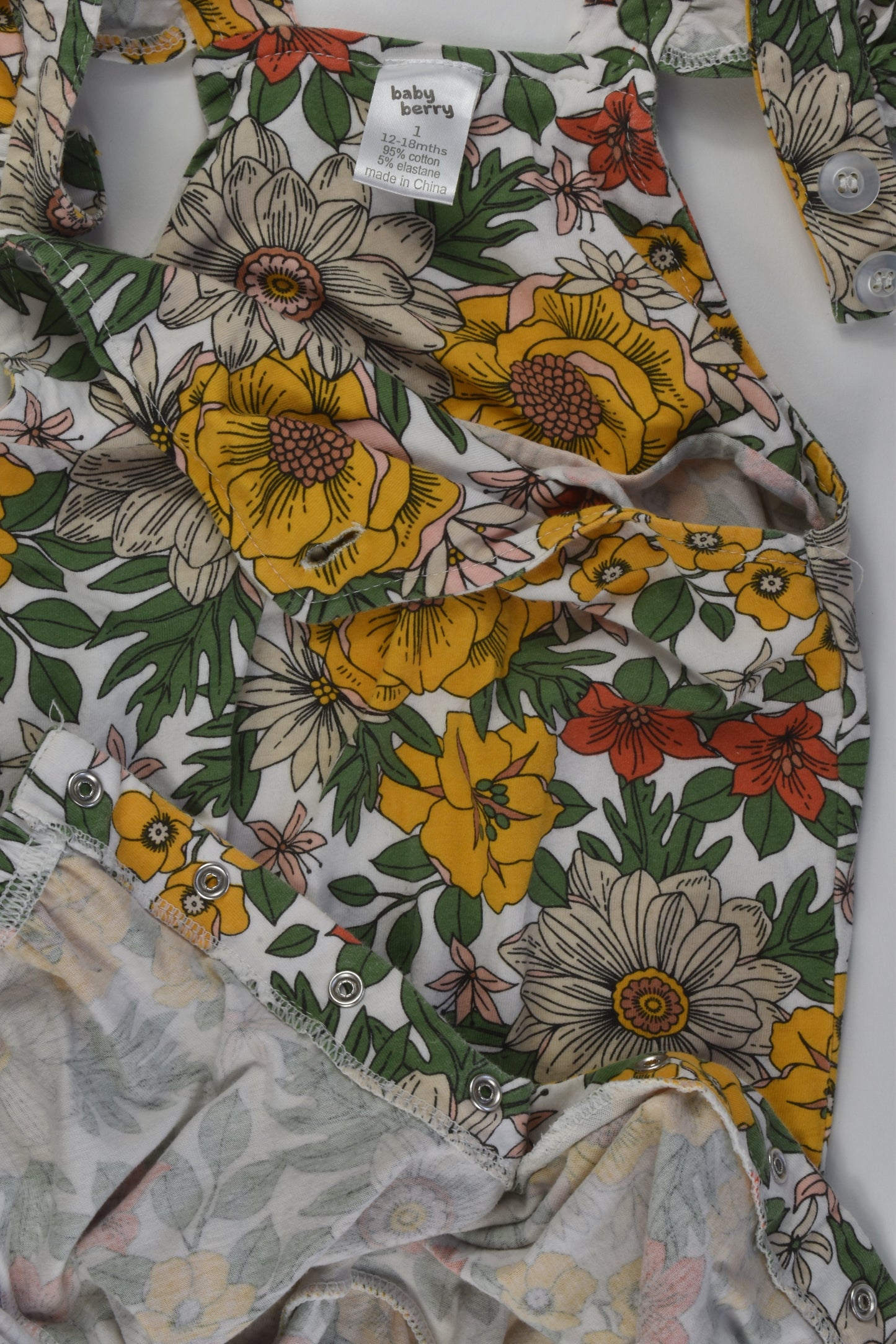 Baby Berry Size 1 Floral Overalls