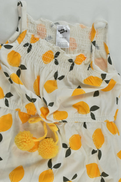 Baby Berry Size 1 Lemons and Pom Poms Short Playsuit