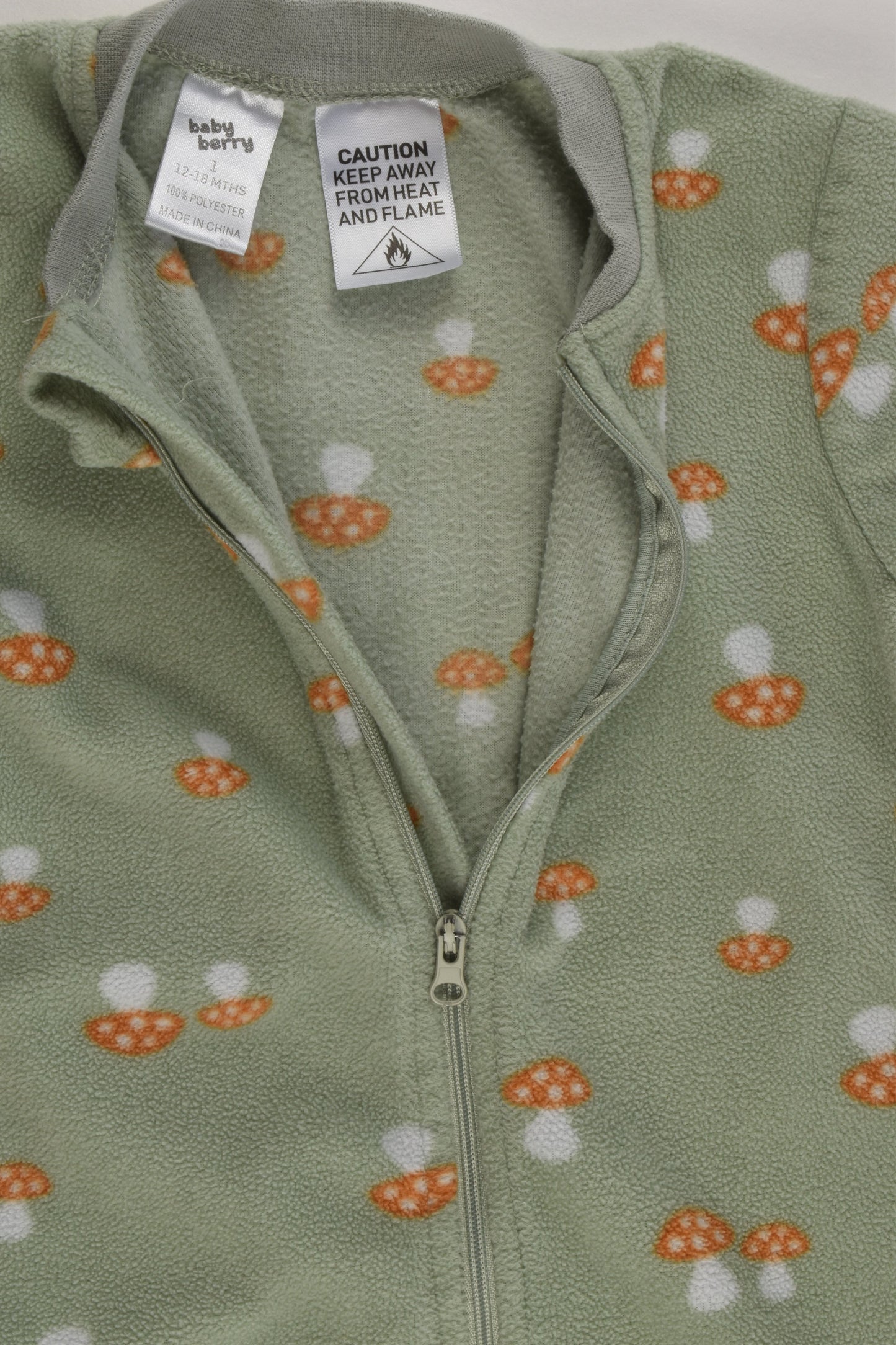 Baby Berry Size 1 Mushroom Footed Fleece Romper