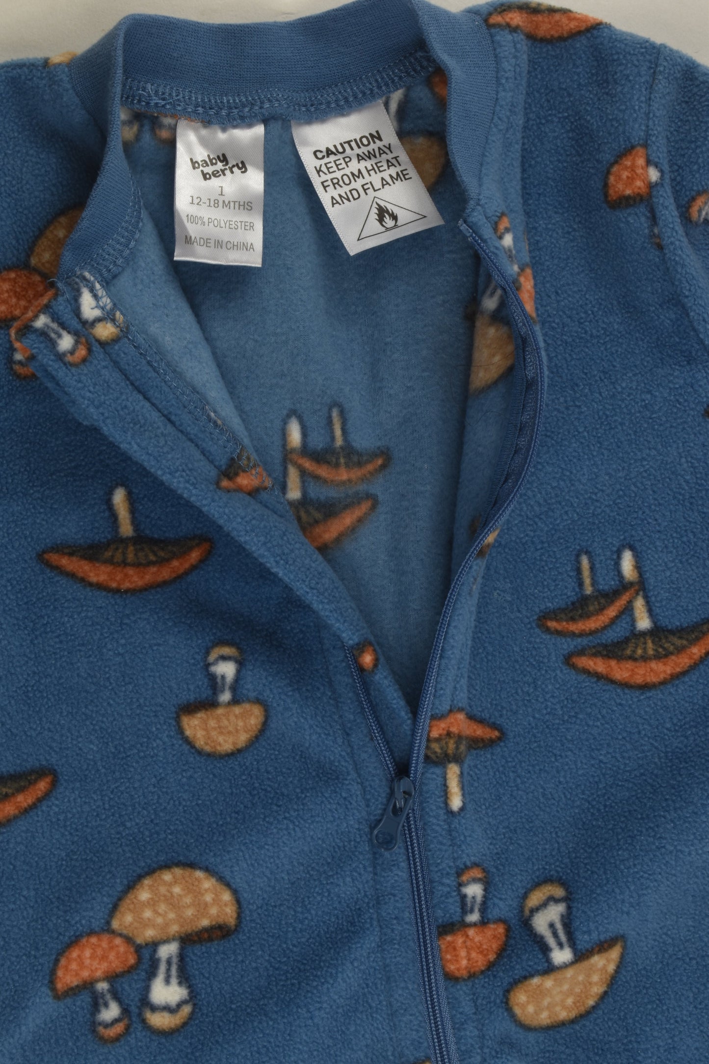 Baby Berry Size 1 Mushroom Footed Fleece Romper