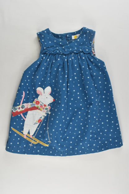 Baby Boden Size 0 (6-12 months, 80 cm) Mouse Cord Dress wth Floral Lining