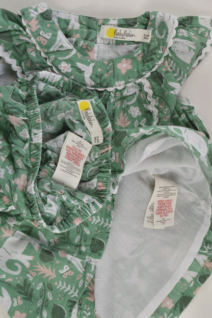 Baby Boden Size 00 Elephant Lined Dress and Matching Bloomers