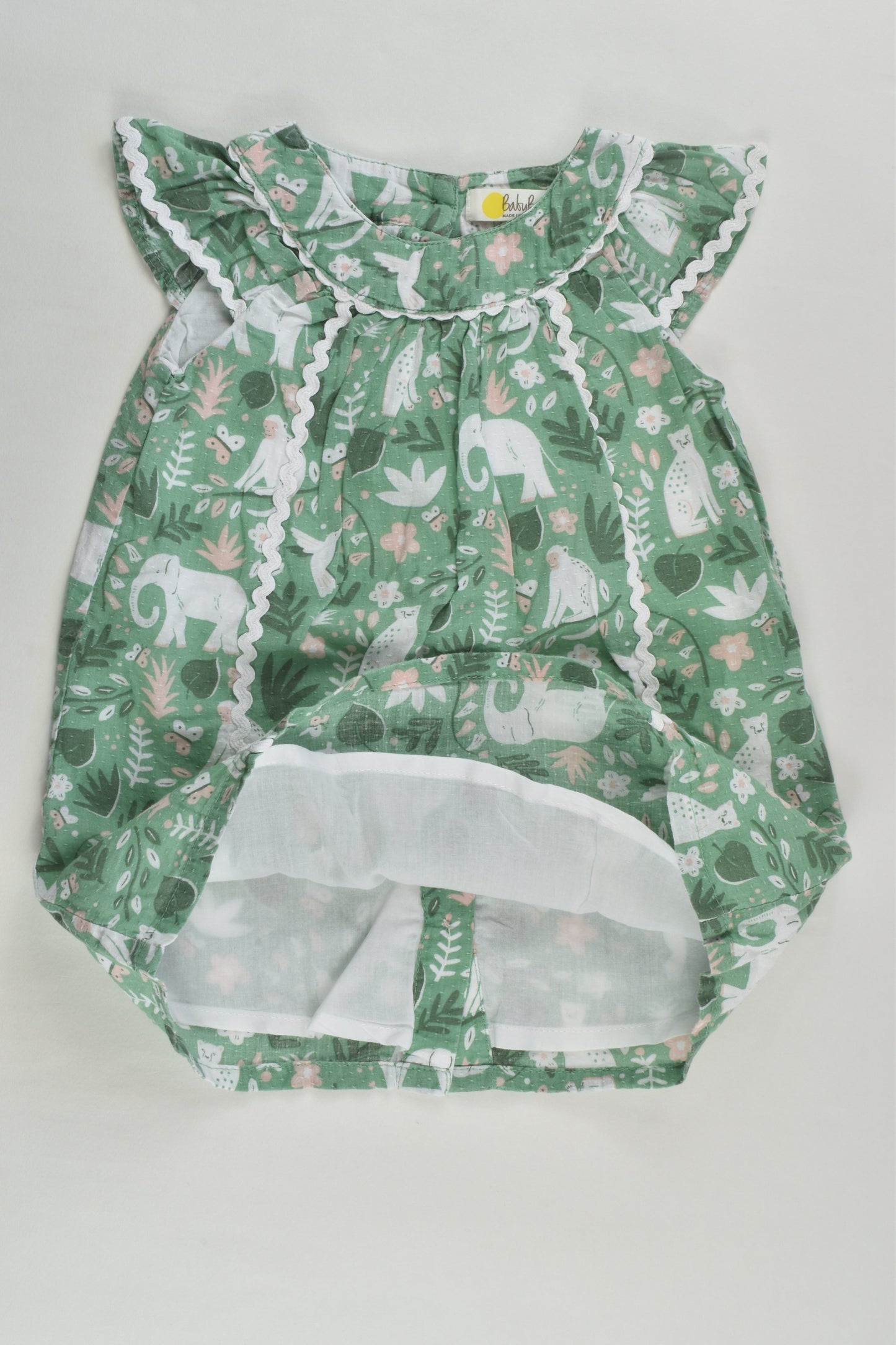 Baby Boden Size 00 Elephant Lined Dress and Matching Bloomers