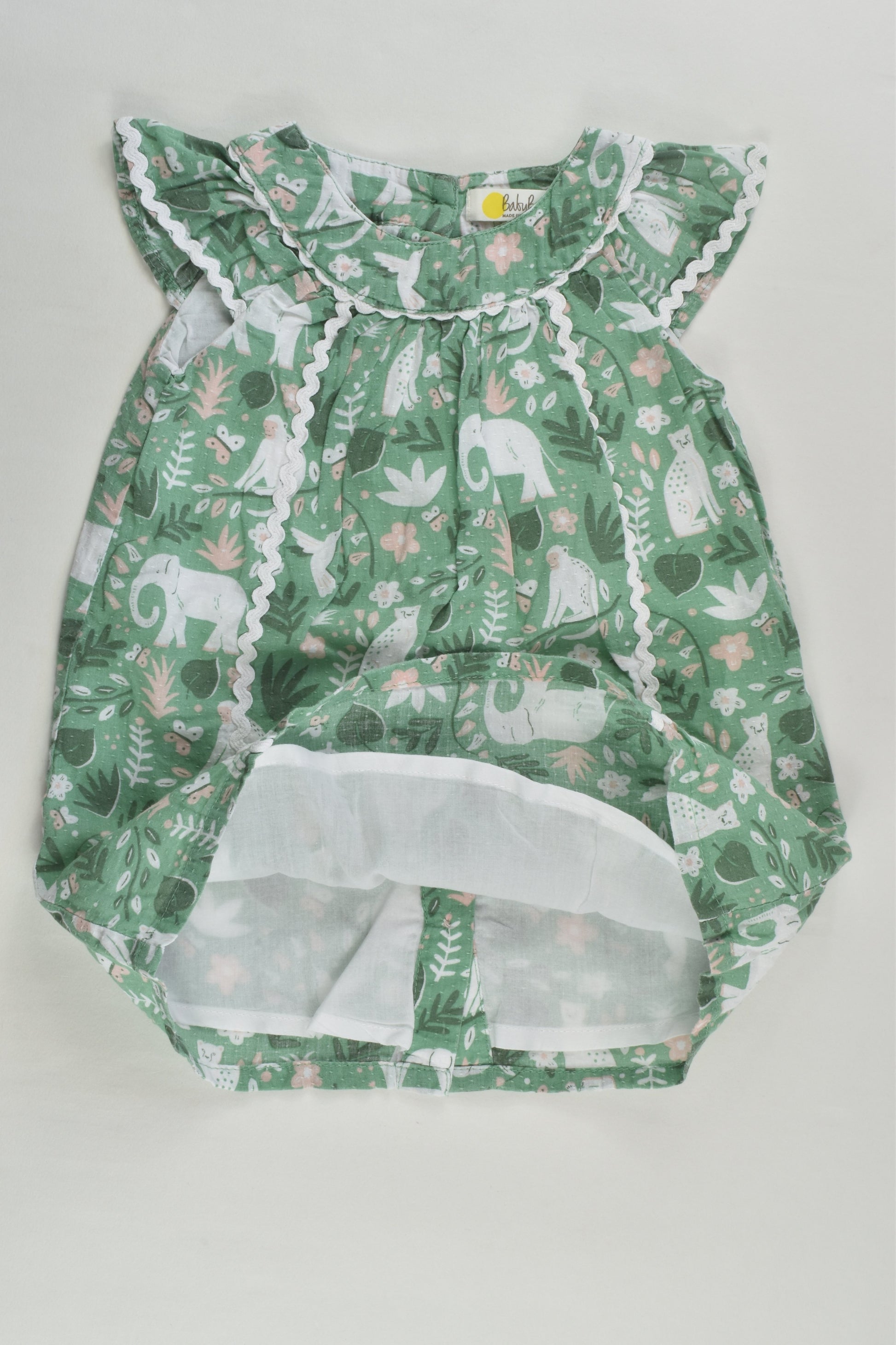 Baby Boden Size 00 Elephant Lined Dress and Matching Bloomers