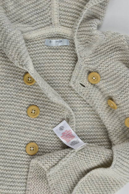 Baby Boden Size 1-2 Warm Hooded Knitted Cardigan