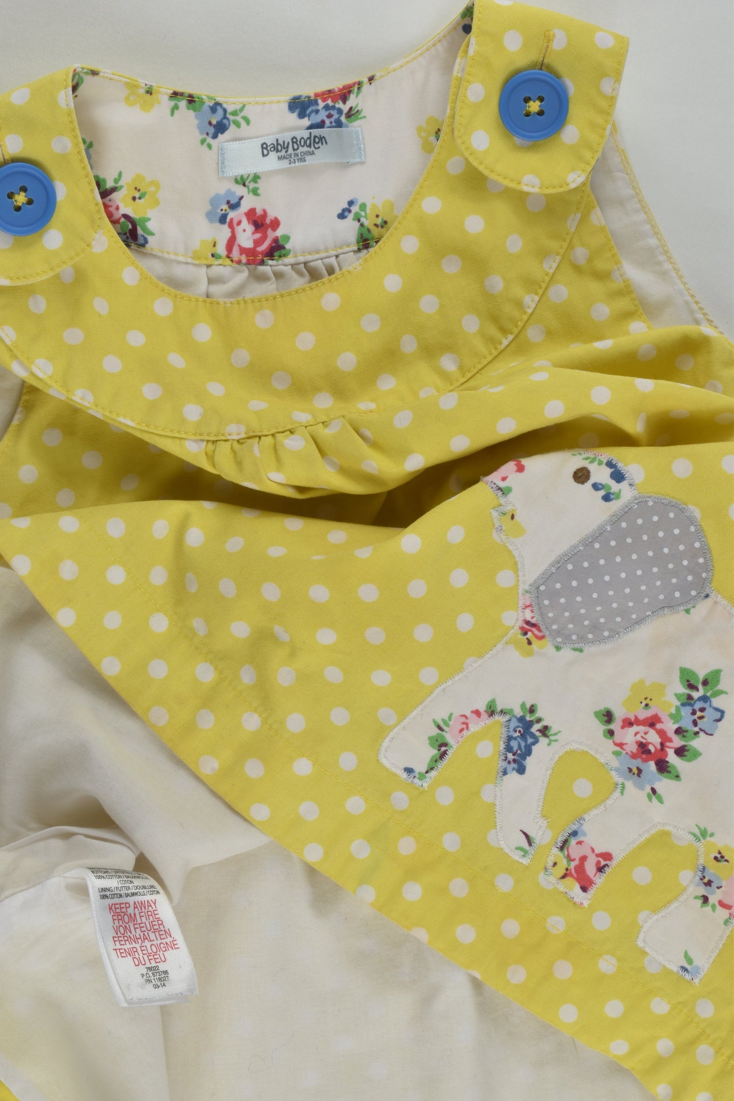 Baby Boden Size 2-3 Lined Elephant Blouse