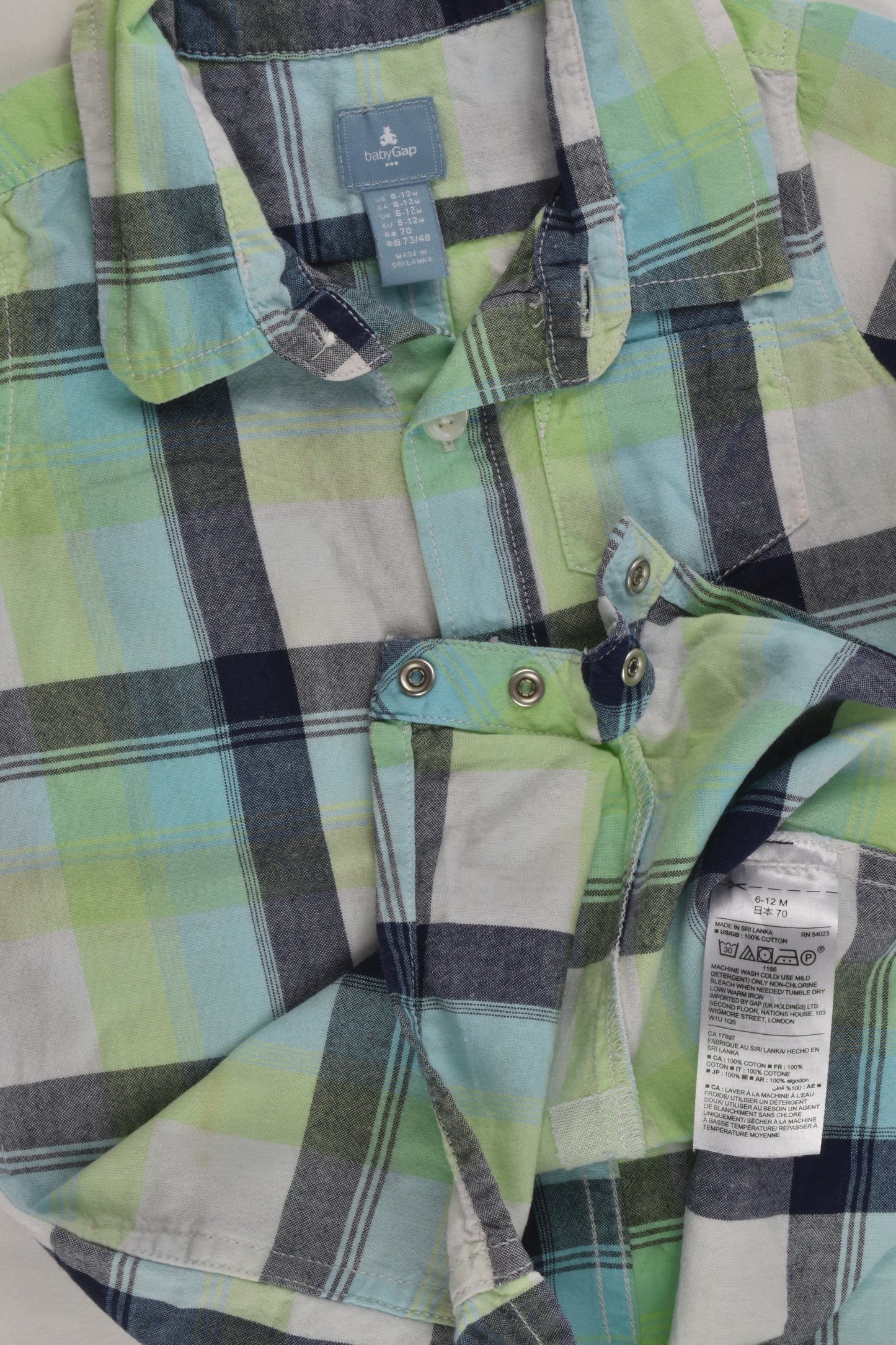 Baby Gap Size 0 (6-12 months) Checked Short Romper