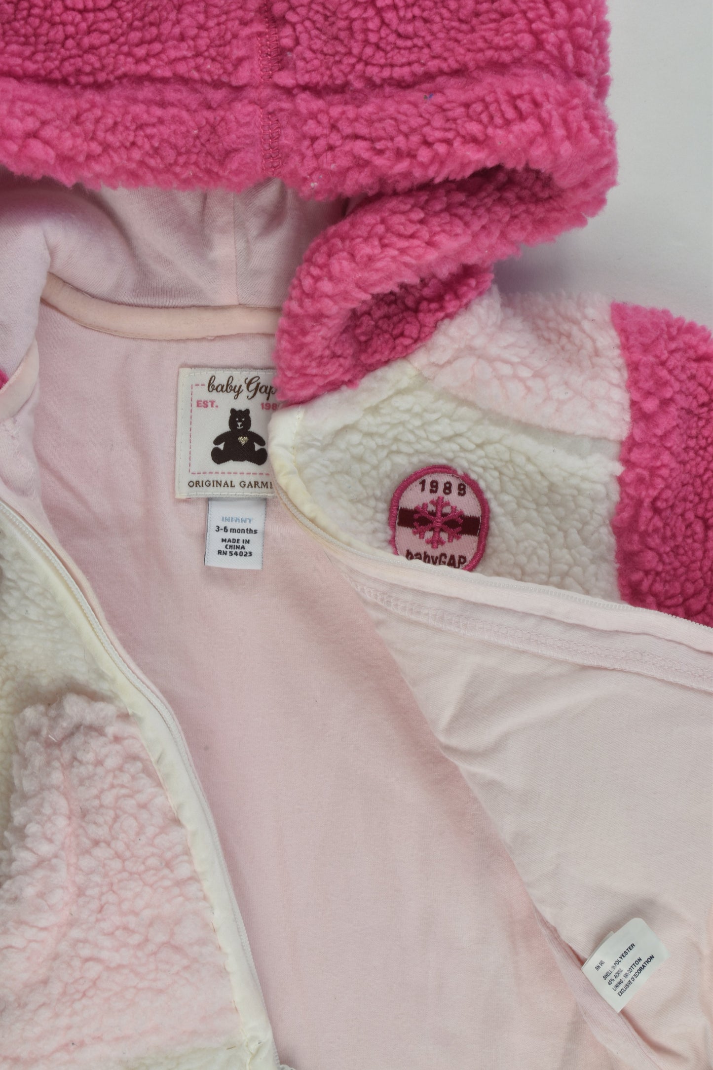 Baby Gap Size 00 (3-6 months) Lined Sherpa Jacket