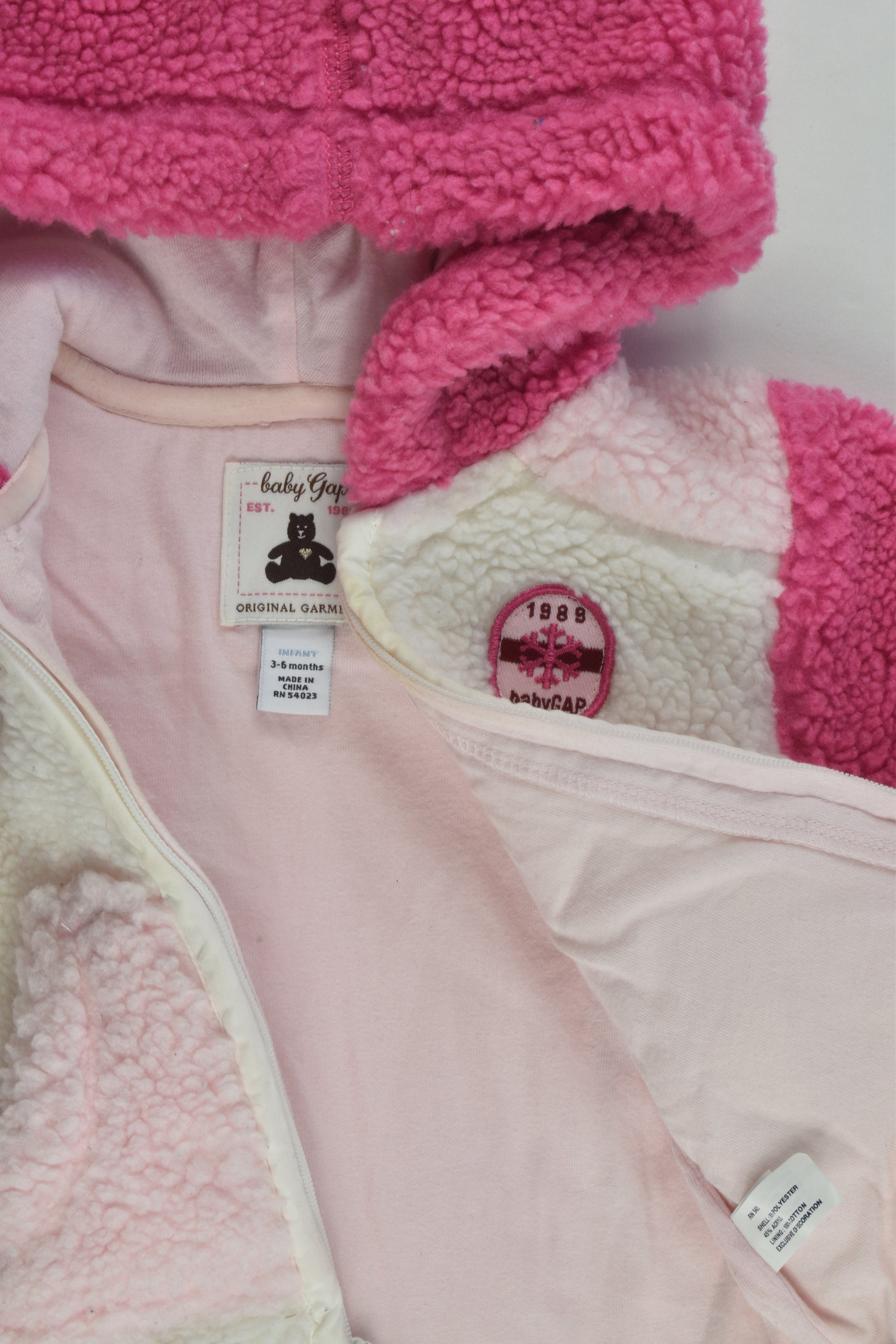 Baby Gap Size 00 (3-6 months) Lined Sherpa Jacket