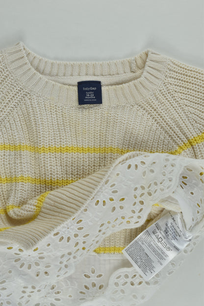 Baby Gap Size 1-2 (18-24 months) Knitted Jumper with Lace Hem