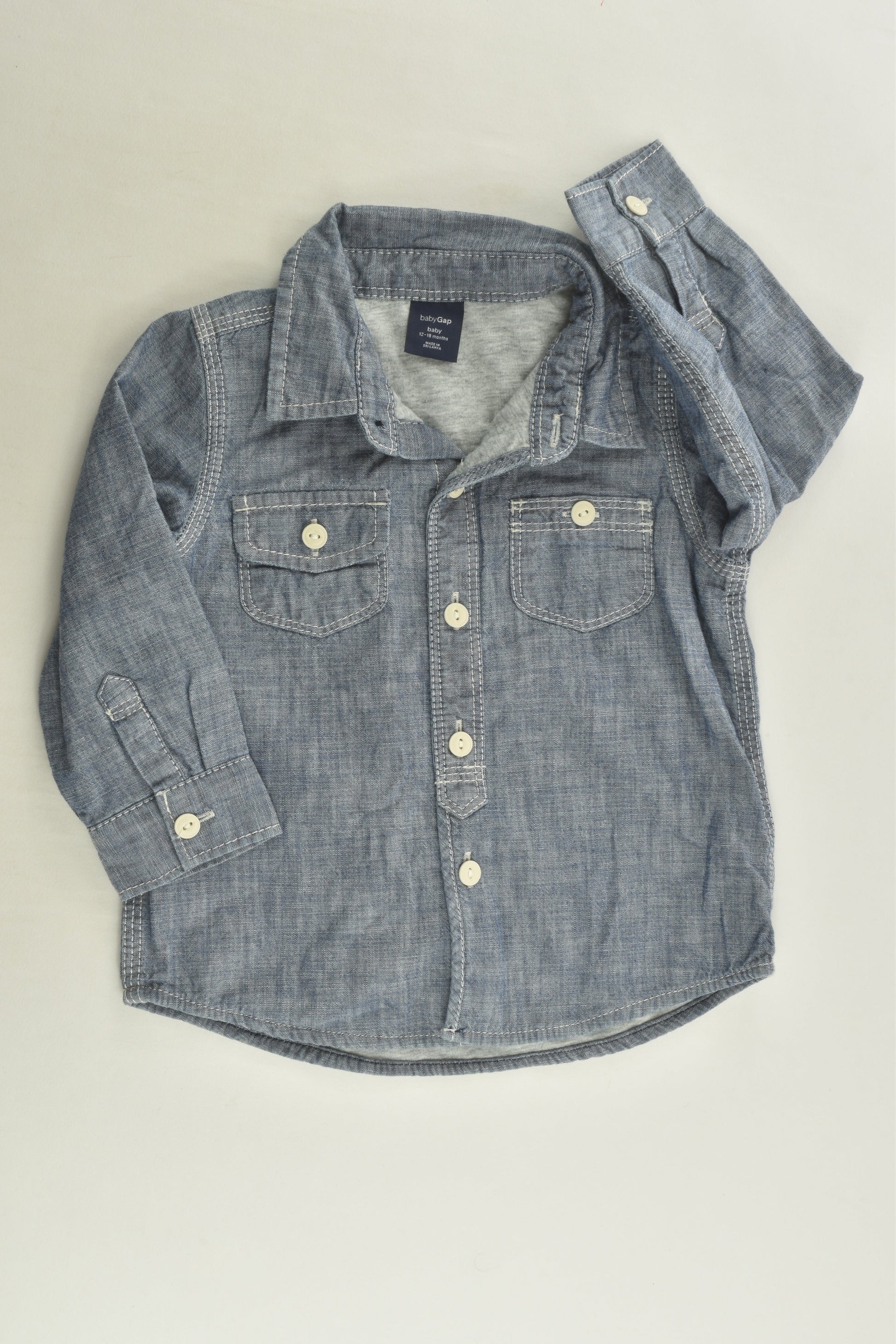 Baby Gap Size 1 Lined Denim Shirt