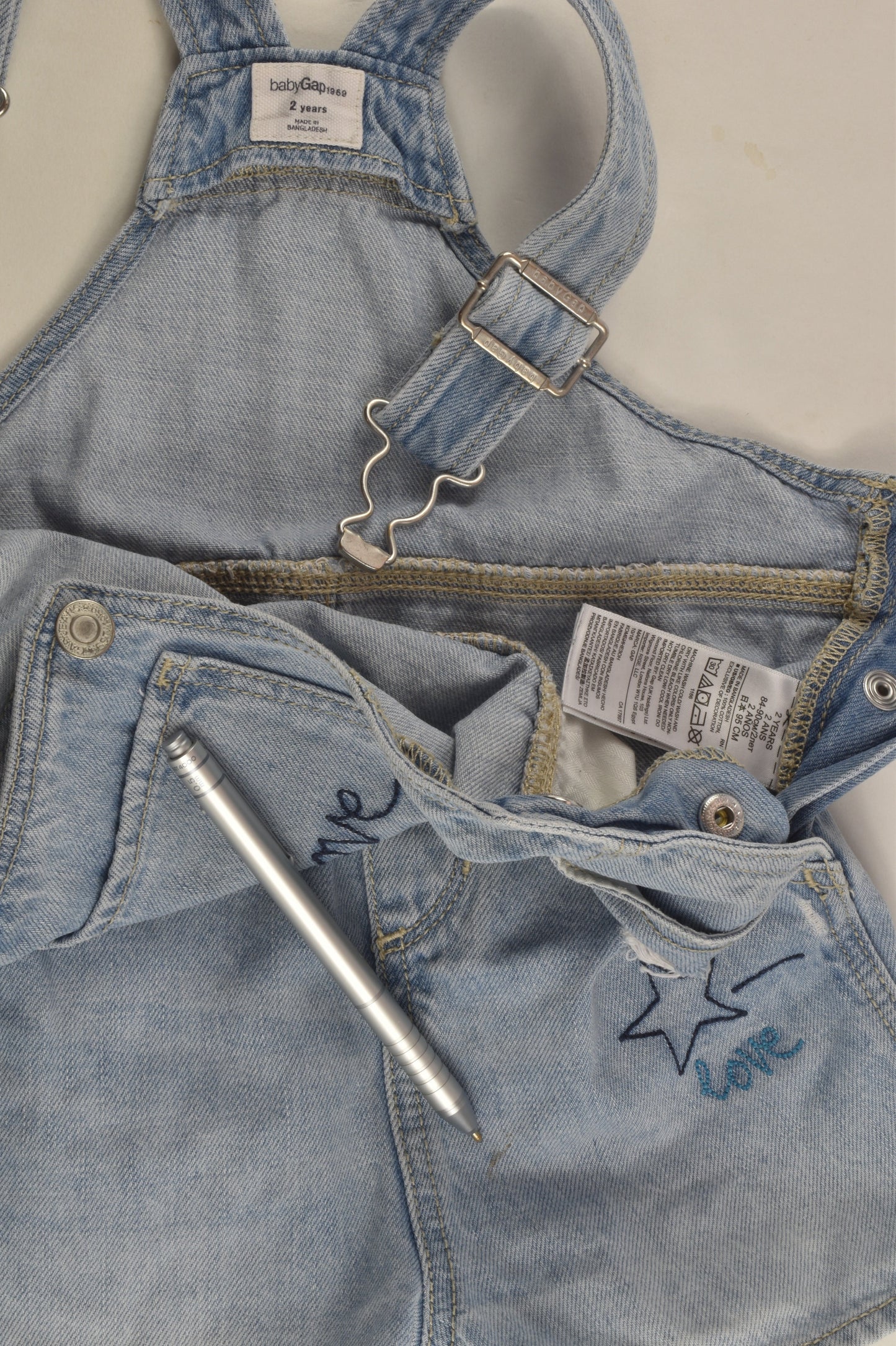 Baby Gap Size 2 Short Denim Overalls