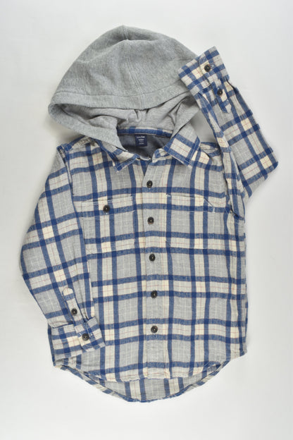 Baby Gap Size 4 Checked Flannelette Shirt with Hood