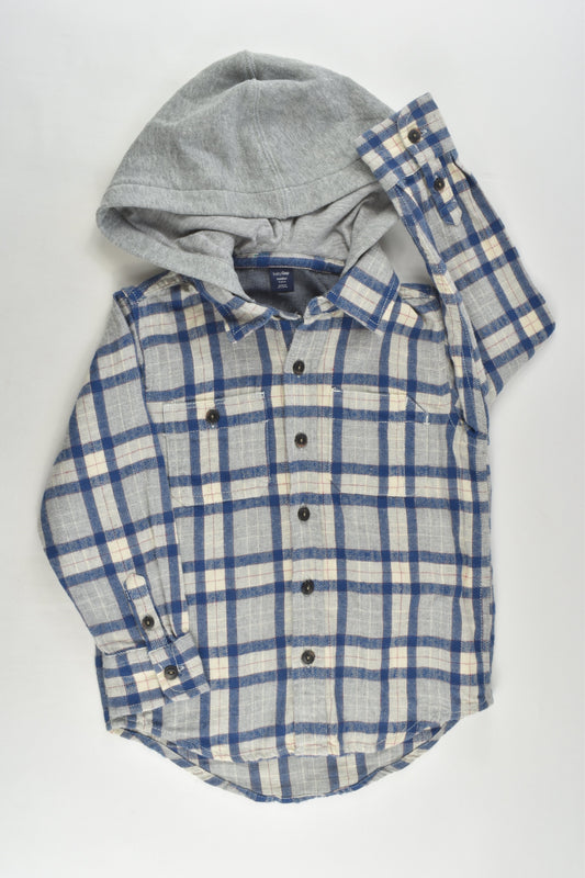 Baby Gap Size 4 Checked Flannelette Shirt with Hood