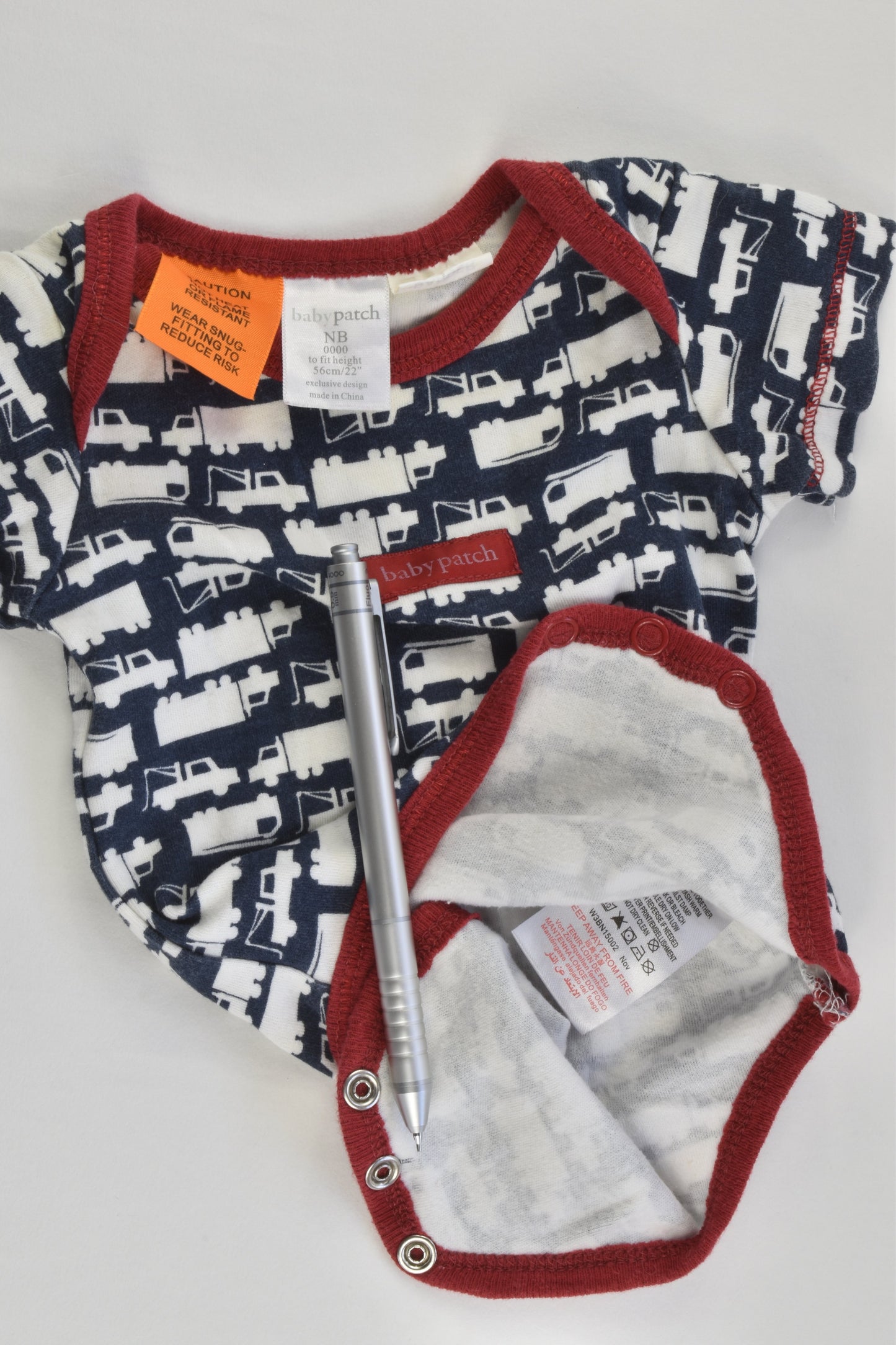 Baby Patch Size 0000 (56 cm) Vehicles Bodysuit