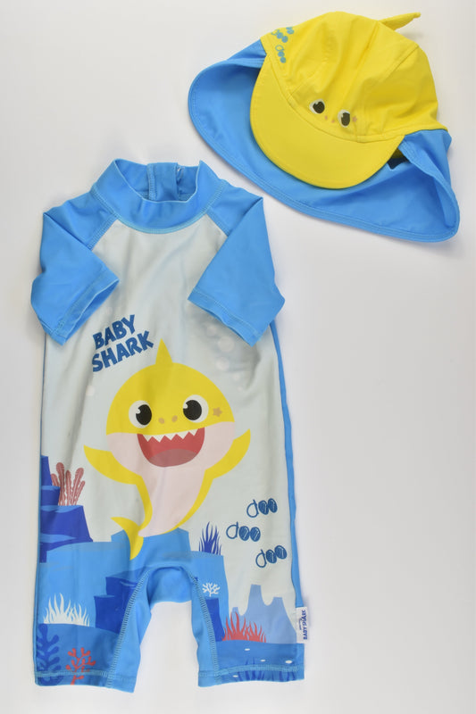 Baby Shark Size 2 Rashie Suit and Hat