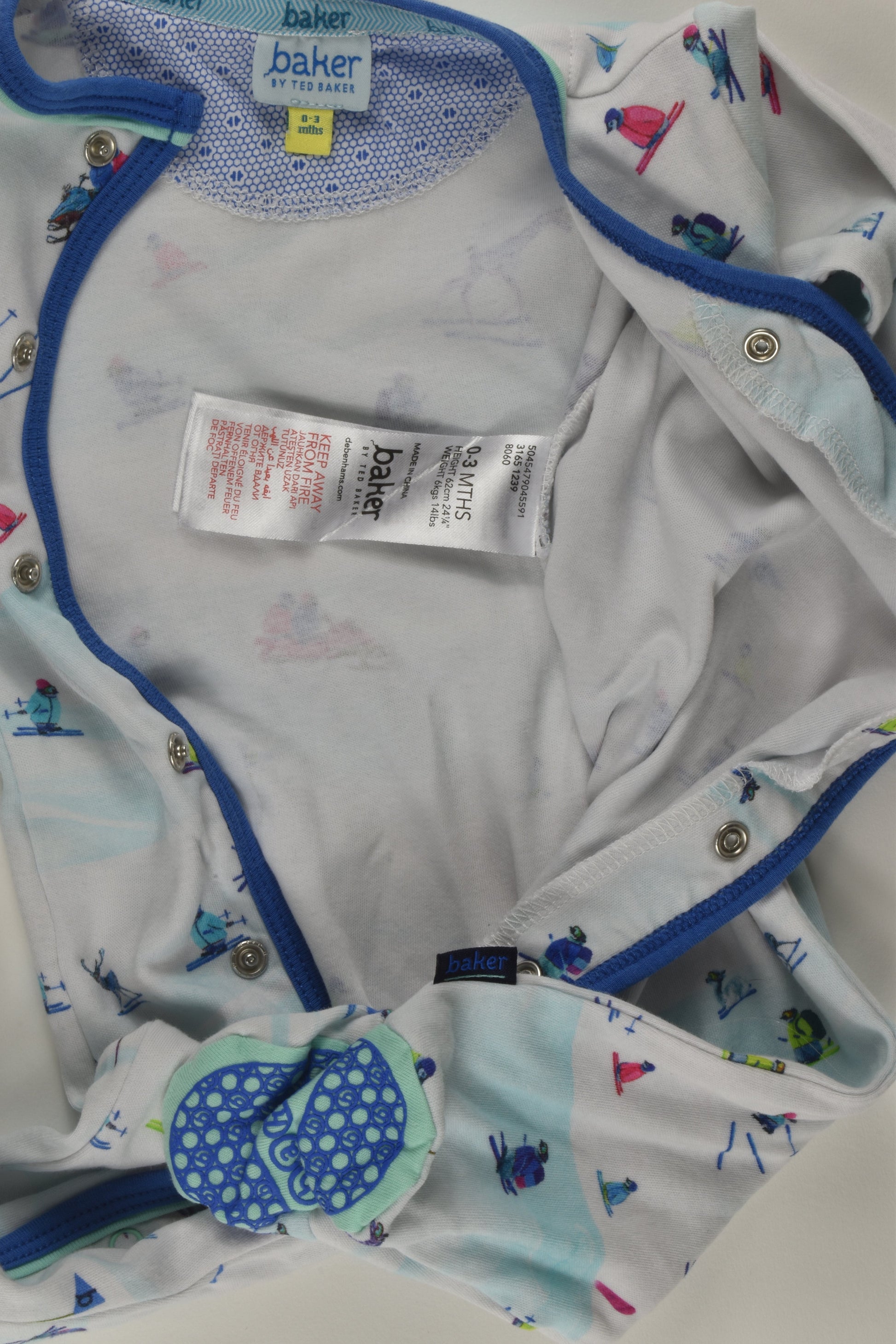 Baker by Ted Baker Size 000 Animals Skiing Romper