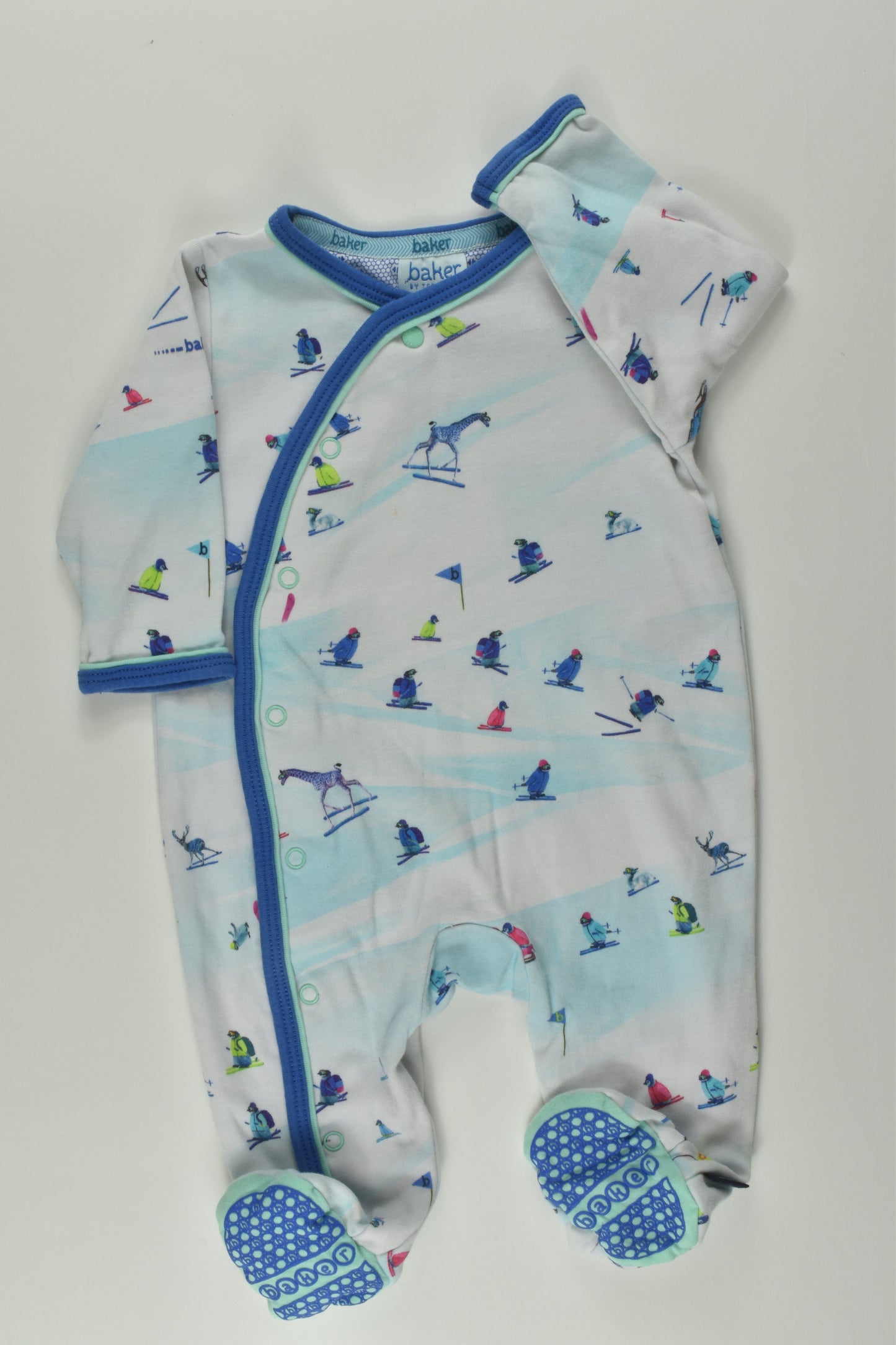 Baker by Ted Baker Size 000 Animals Skiing Romper