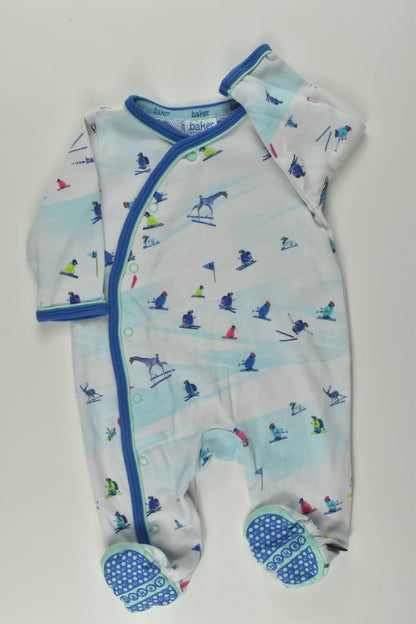Baker by Ted Baker Size 000 Animals Skiing Romper