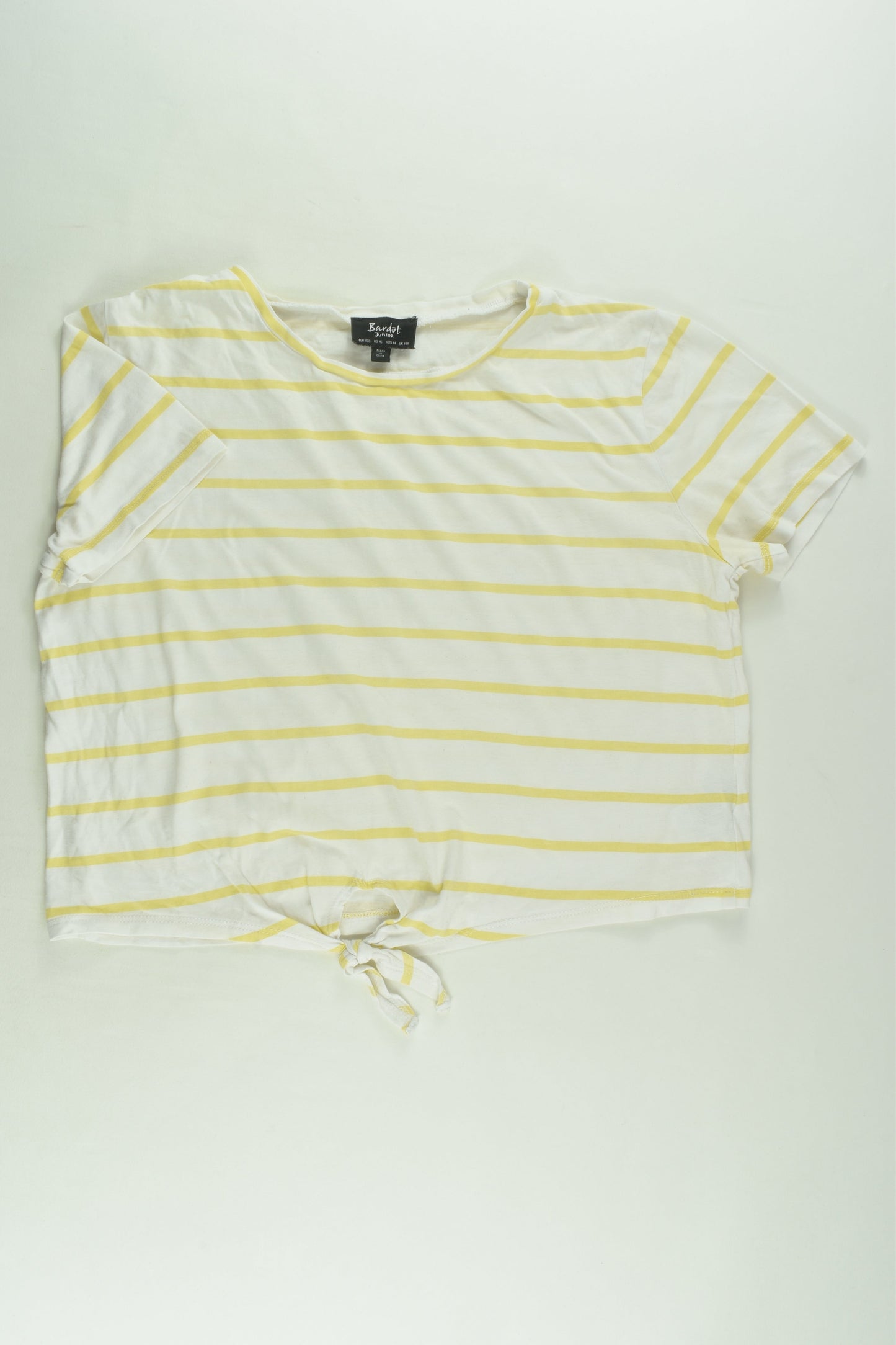Bardot Junior Size 14 Striped Tie-front T-shirt