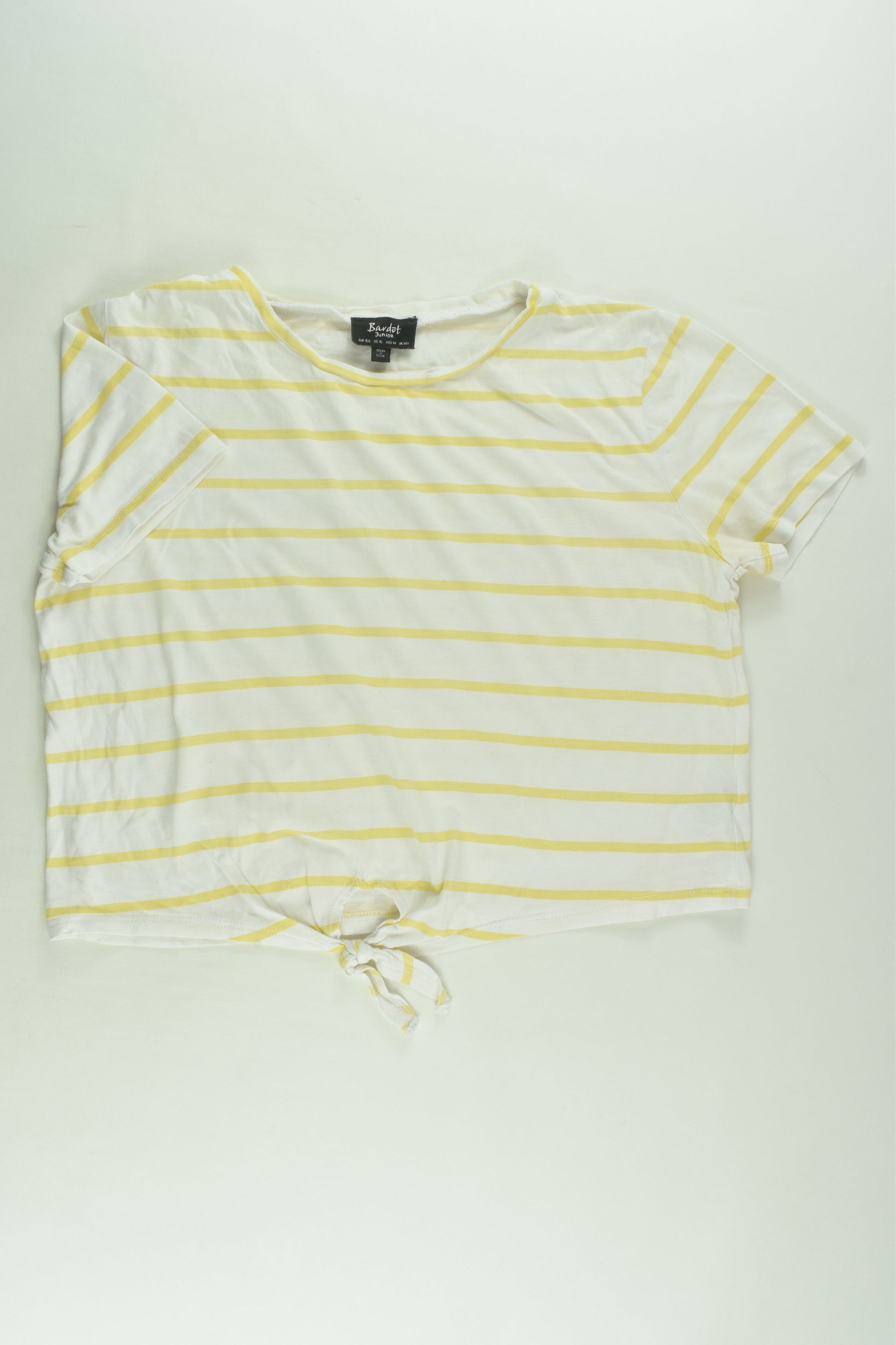 Bardot Junior Size 14 Striped Tie-front T-shirt