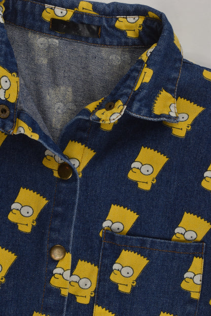 Bart Simpson Size approx 12-14 Denim Shirt