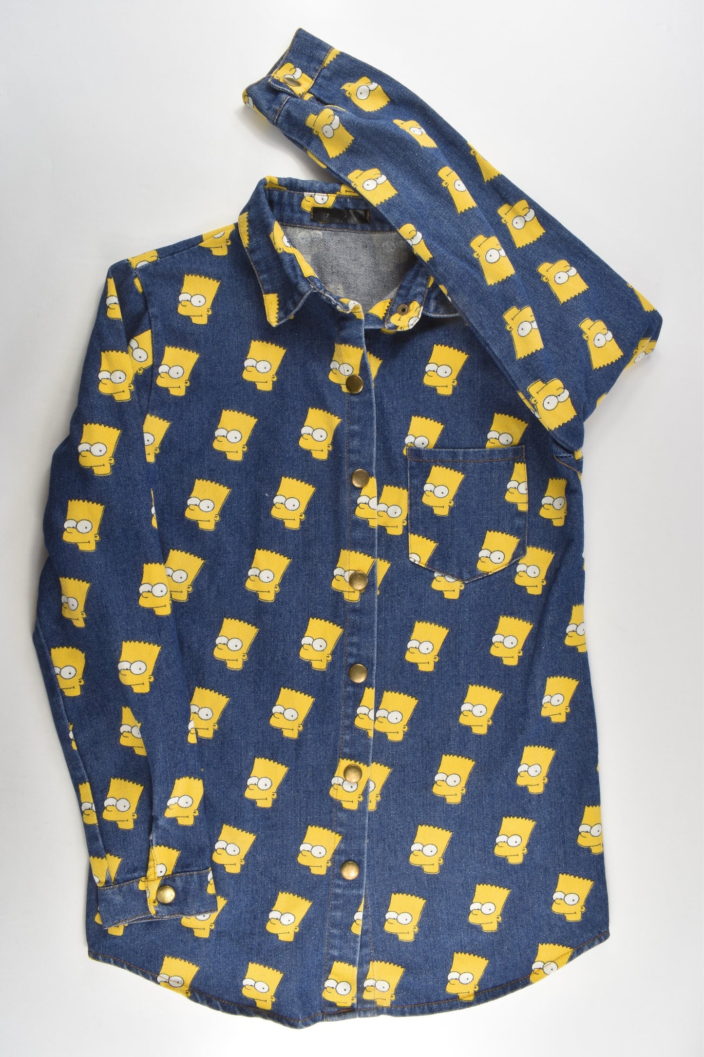 Bart Simpson Size approx 12-14 Denim Shirt