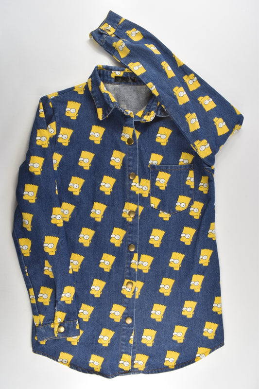 Bart Simpson Size approx 12-14 Denim Shirt