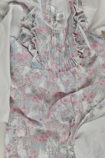 Bébé by Minihaha Size 0 Lined Forest Animals Romper