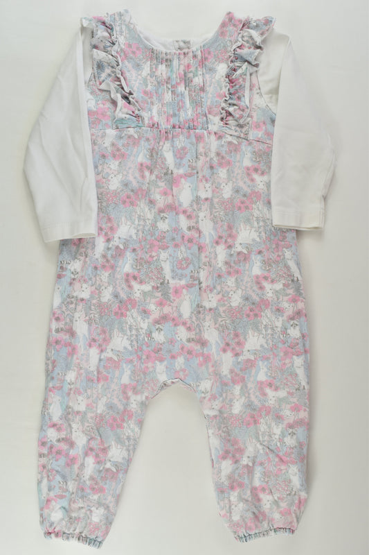 Bébé by Minihaha Size 0 Lined Forest Animals Romper