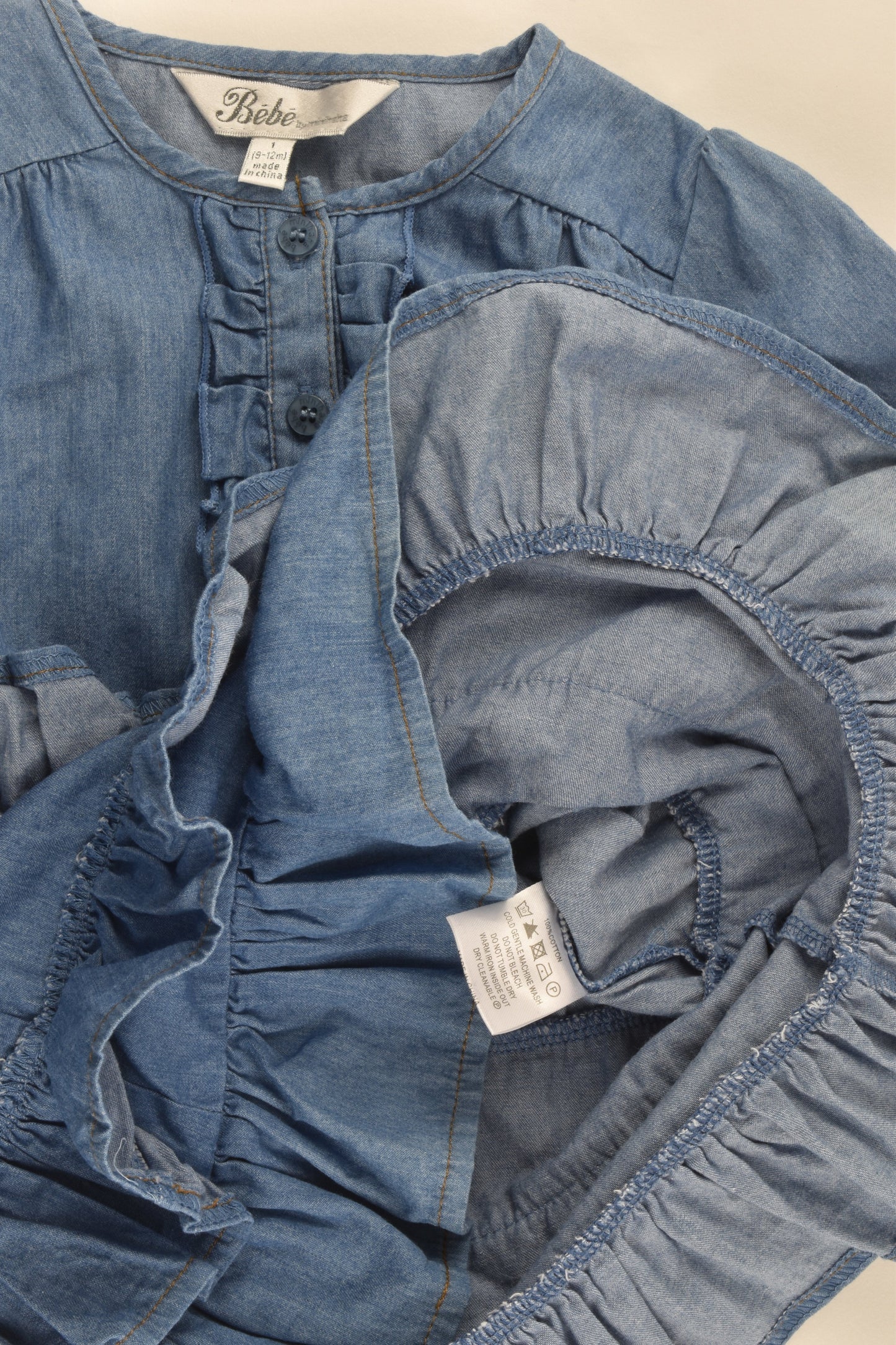 Bébé by Minihaha Size 1 (9-12 months) Lightweight Denim Dress