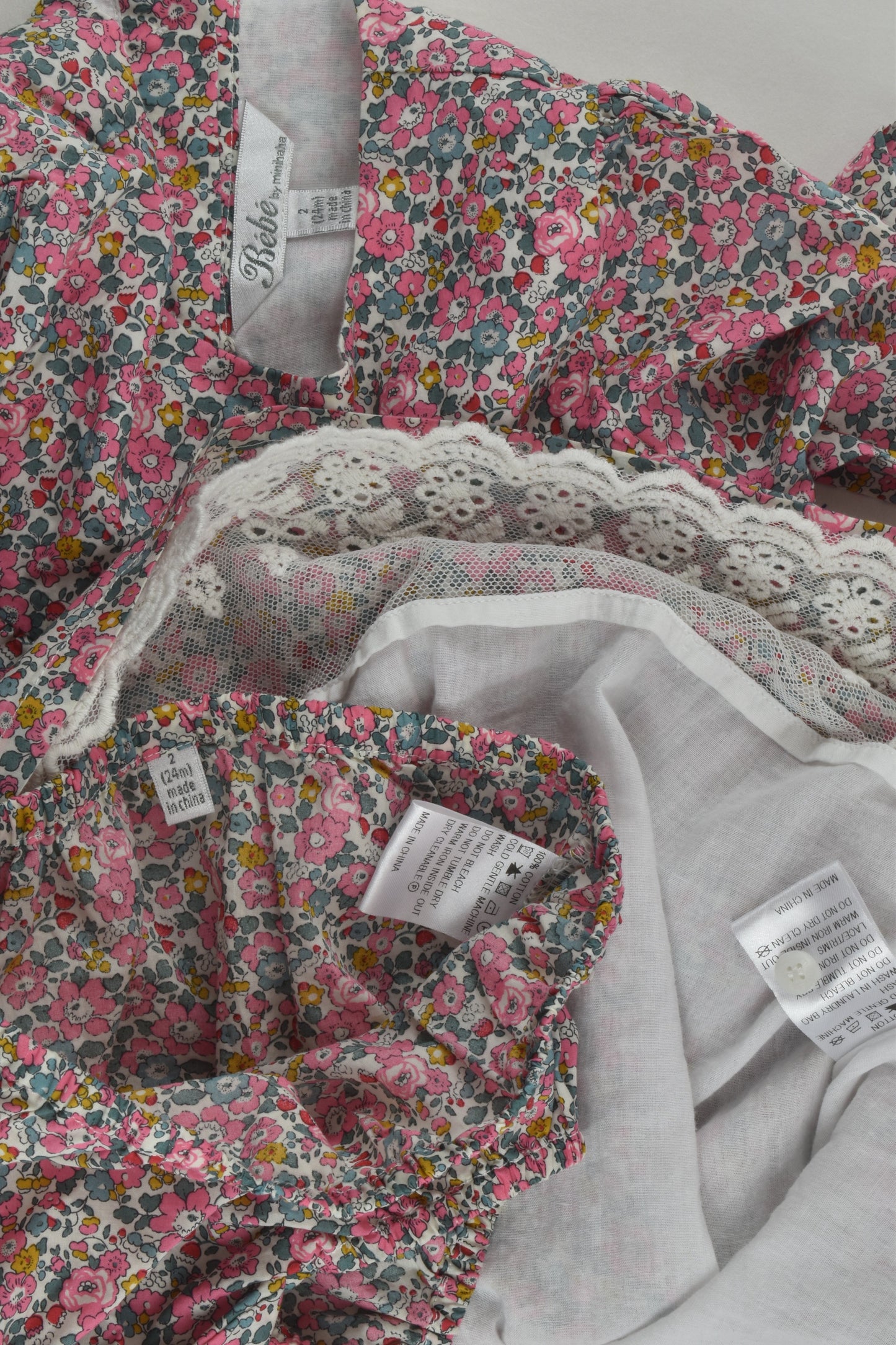 Bébé by Minihaha Size 2 (24 months) Lined Liberty Print Dress and Bloomers