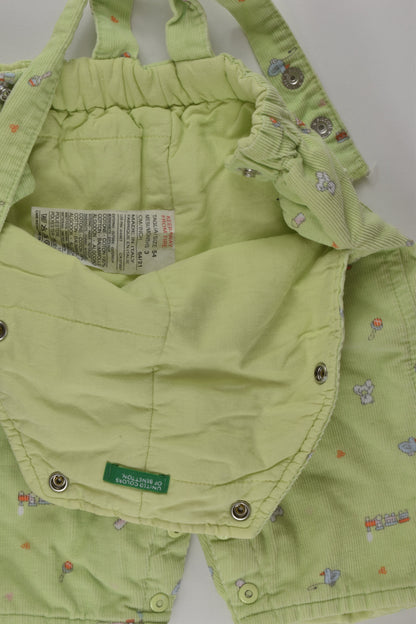 Benetton Size 000 Lined Cord Overalls