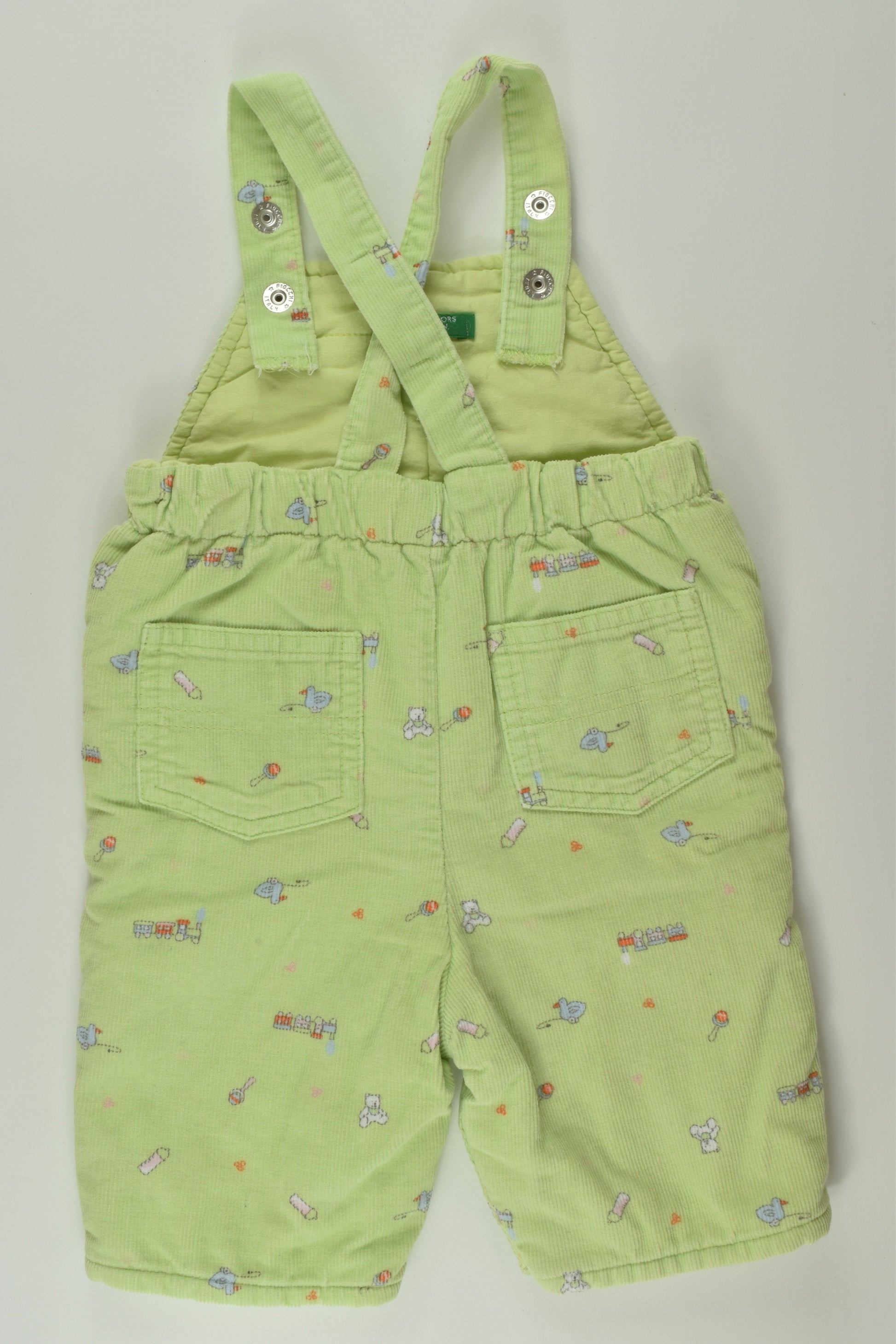 Benetton Size 000 Lined Cord Overalls