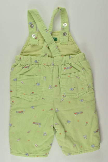 Benetton Size 000 Lined Cord Overalls