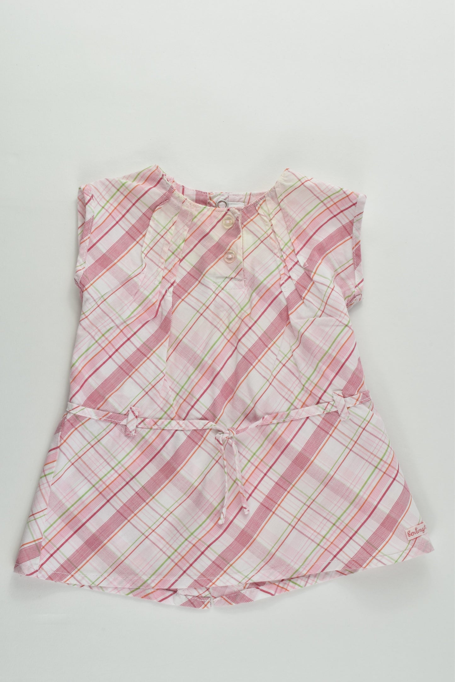 Berlingot (France) Size 000 (3 months, 60 cm) Checked Dress