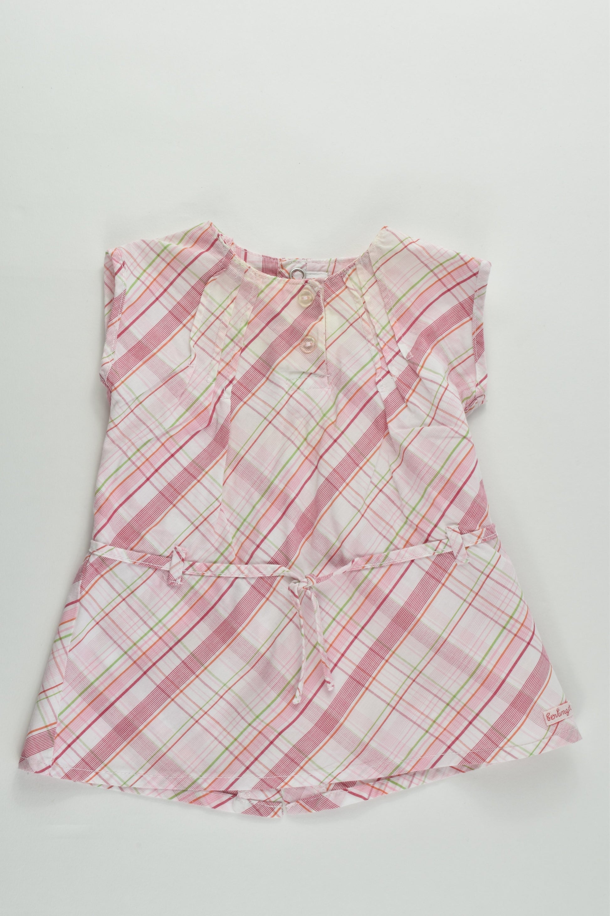 Berlingot (France) Size 000 (3 months, 60 cm) Checked Dress