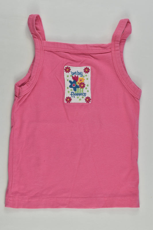 Big Softies Size 1 Pink 'Baby Flowers' Tank Top