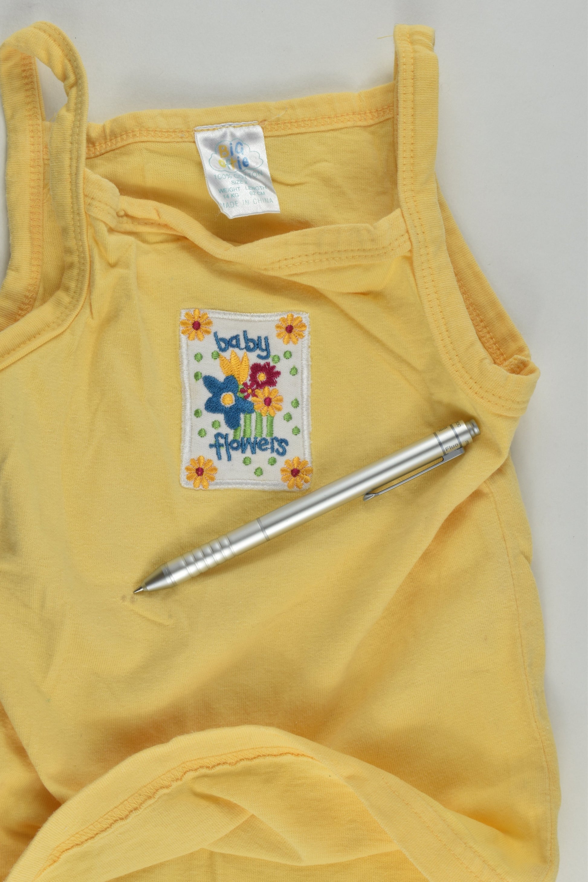 Big Softies Size 2 Yellow 'Baby Flowers' Tank Top