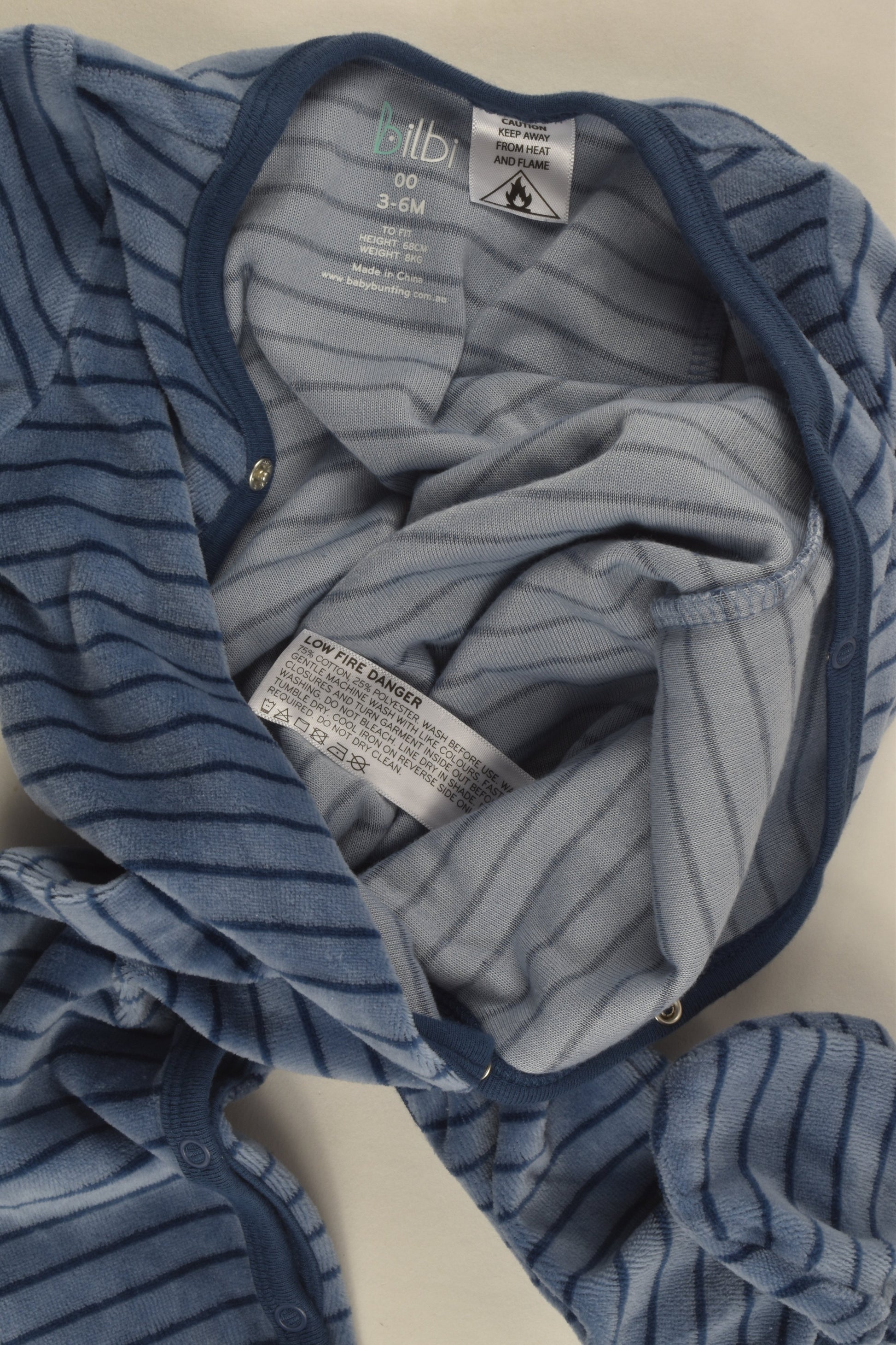 Bilbi Size 00 Footed Velour Romper