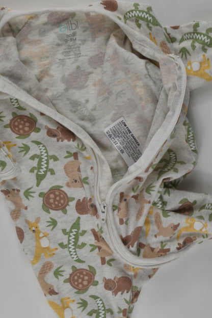 Bilbi Size 000 Australian Animals Zip Romper