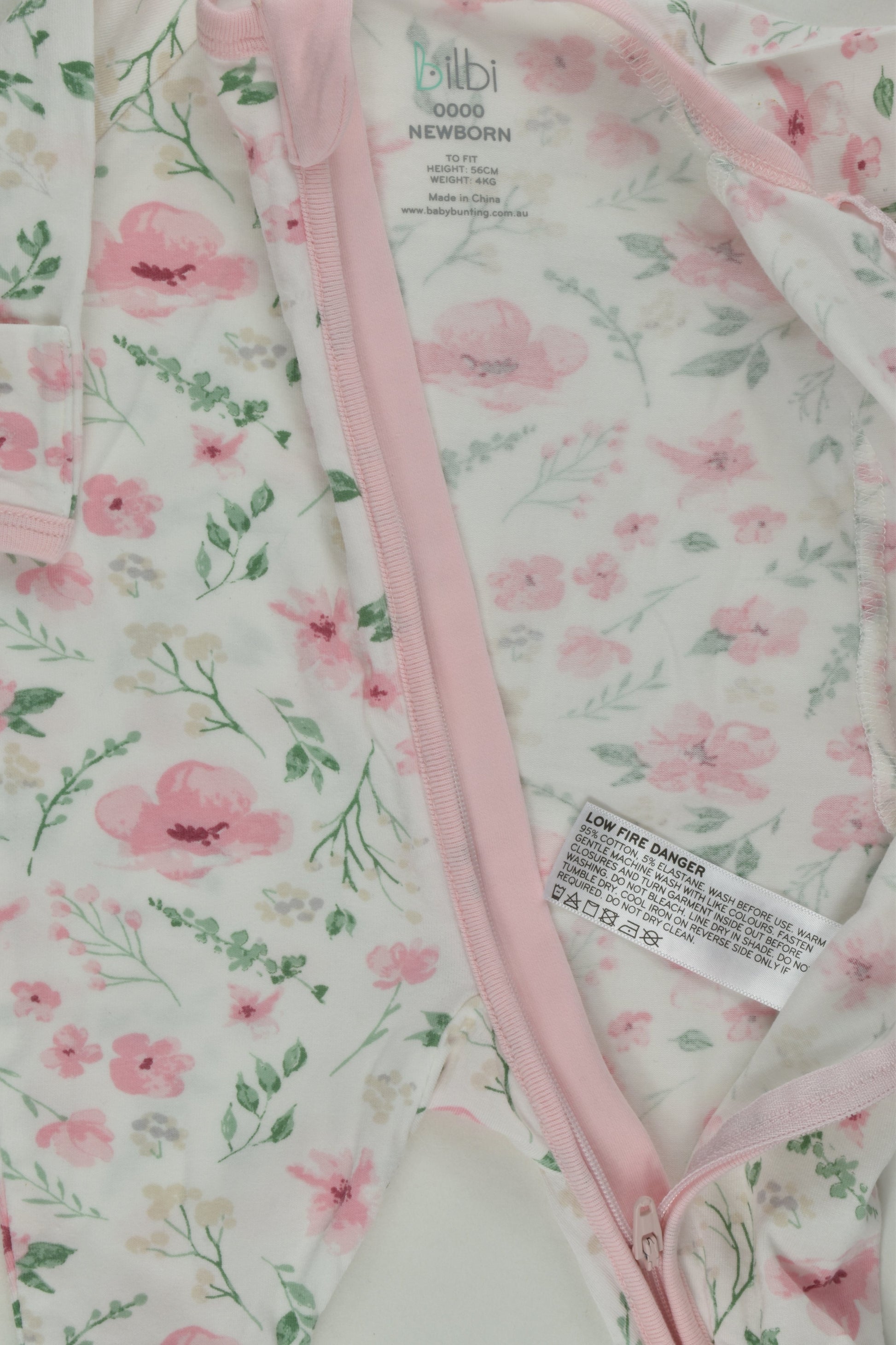 Bilbi Size 0000 Floral Zip Romper